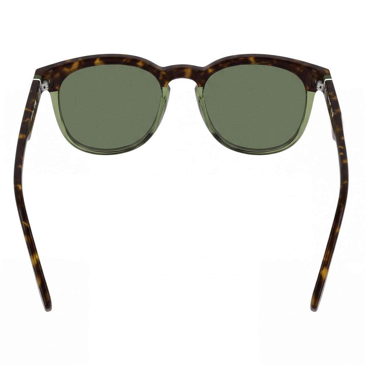 Gafas de sol Lacoste L6073s para hombre de plástico con protección UV 400, montura Habana/verde claro transparente, lentes verde sólido, 52 mm, Photo 4