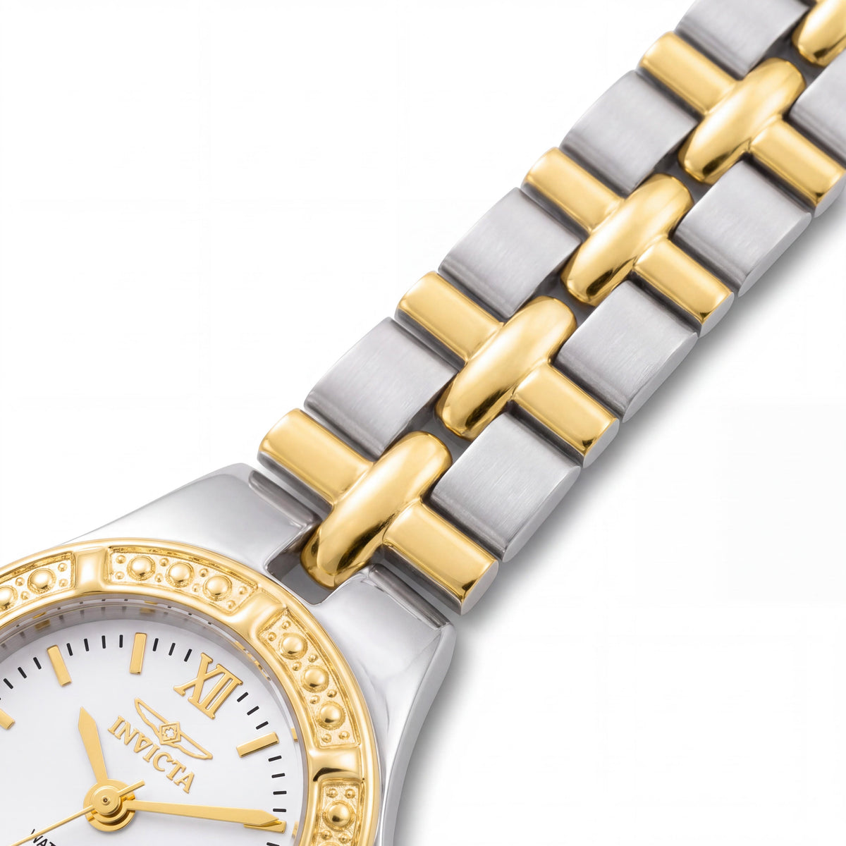 Invicta Casual Women's Silver-Tone Gold-Tone White Dial Water-Resistant 21.5mm Watch, Photo 3