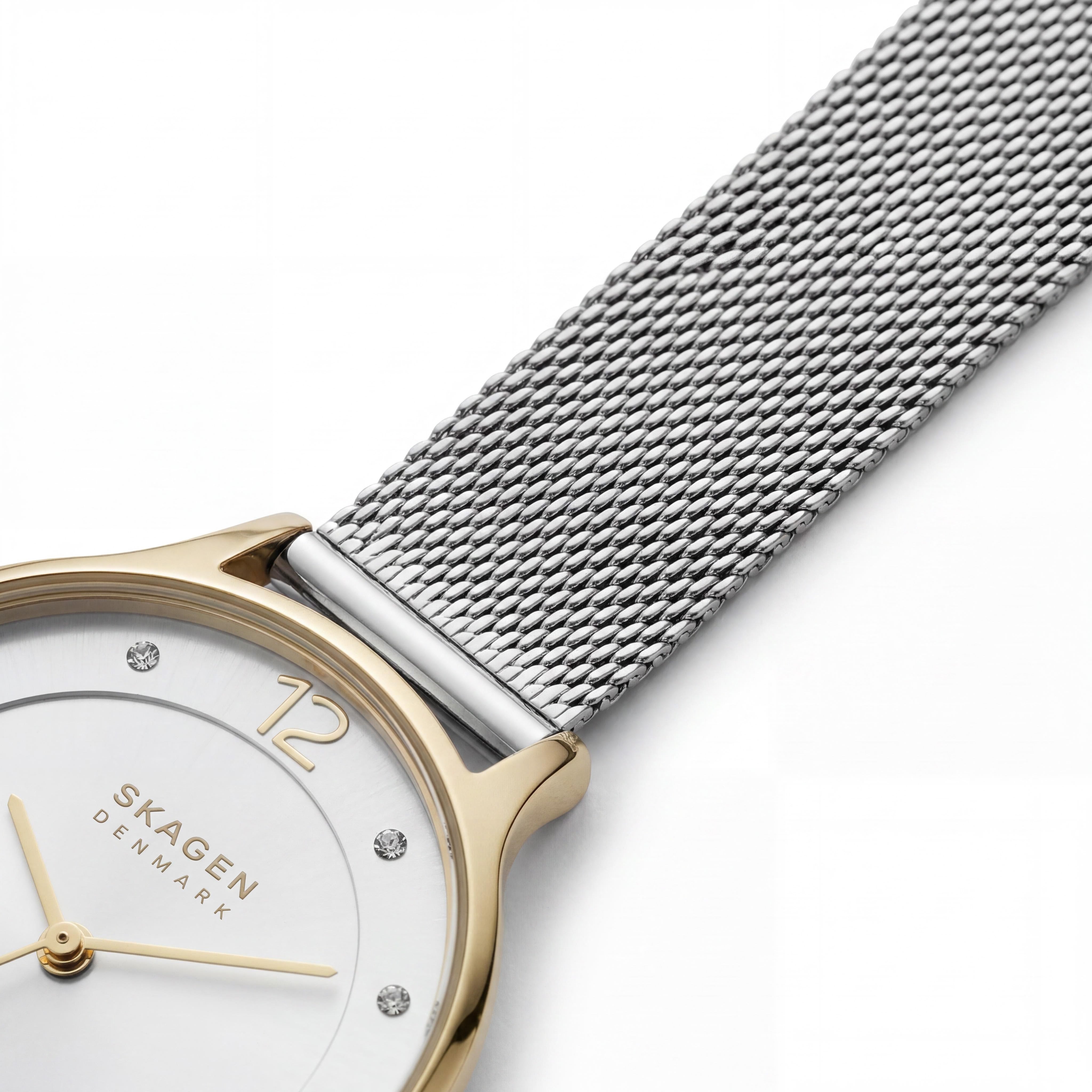 SKAGEN DENMARK SKW2340 Anita Lille Women's Silver Tone & Gold Tone Stainless Steel Mesh Watch 30mm, Photo 3