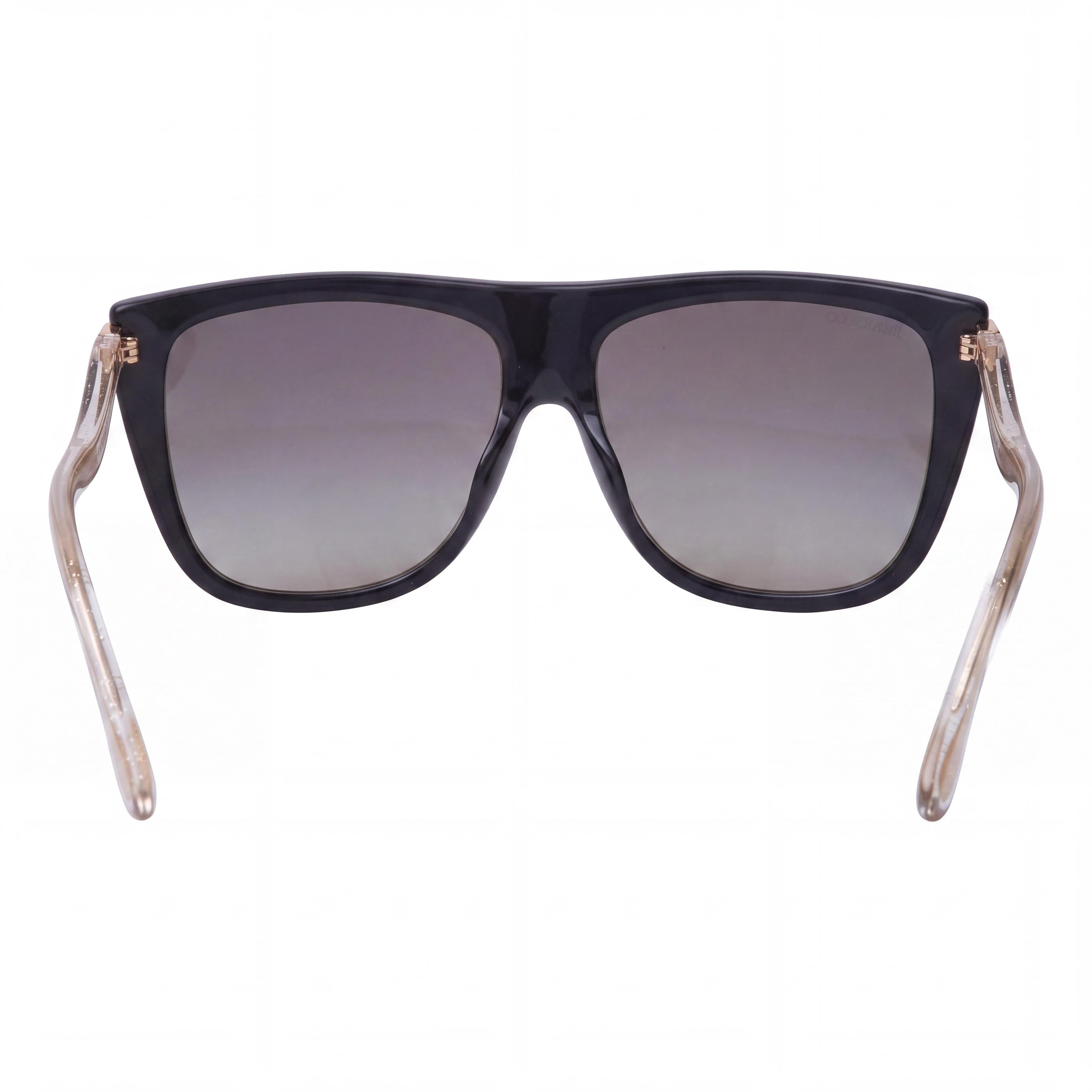 JIMMY CHOO SUVI/S 807/FQ Gafas de sol de acetato negro con forma de ojo de gato para mujer, lentes de espejo gris degradado no polarizadas, protección UV de 58 mm, Photo 4