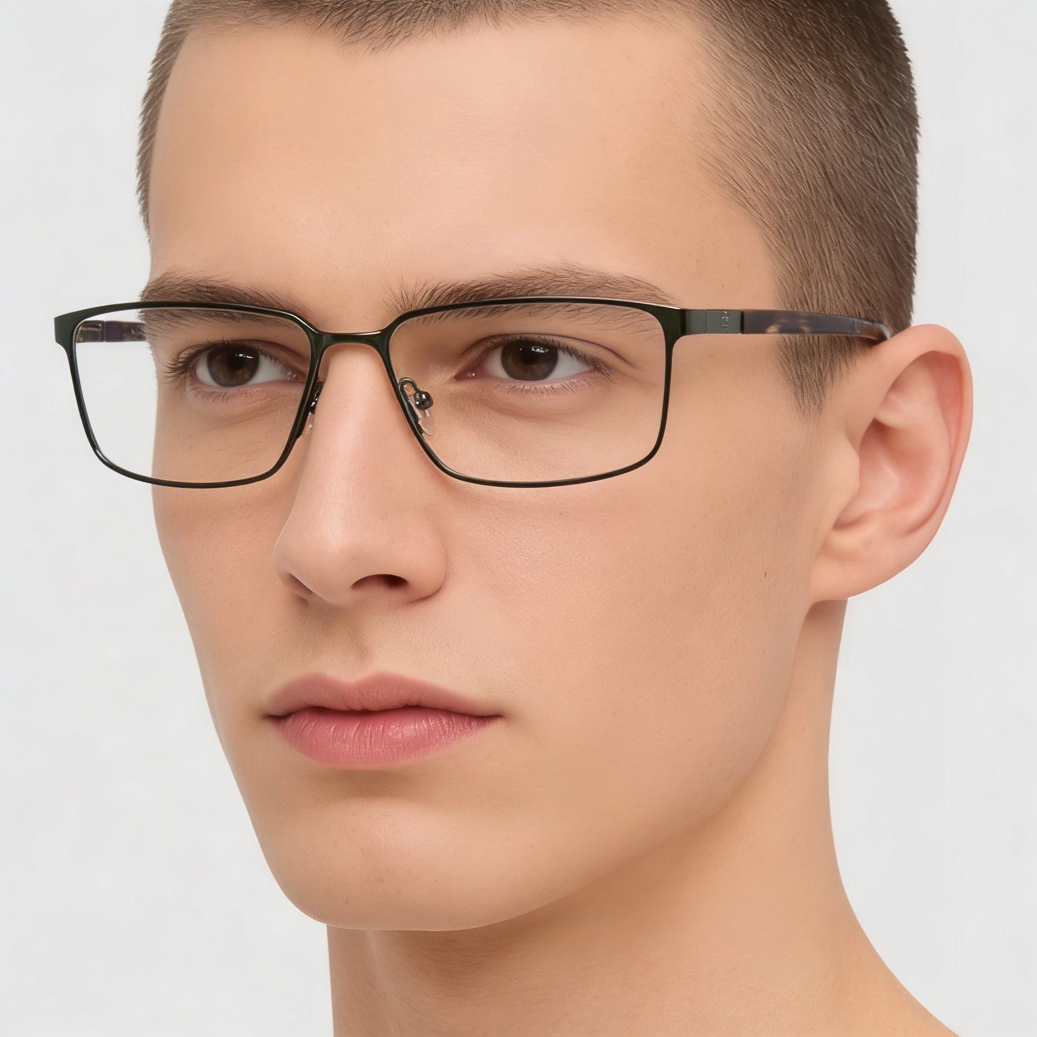 Guess Gu50244 Unisex Metal Frame Eyeglasses Matte Dark Green 55mm, Photo 5