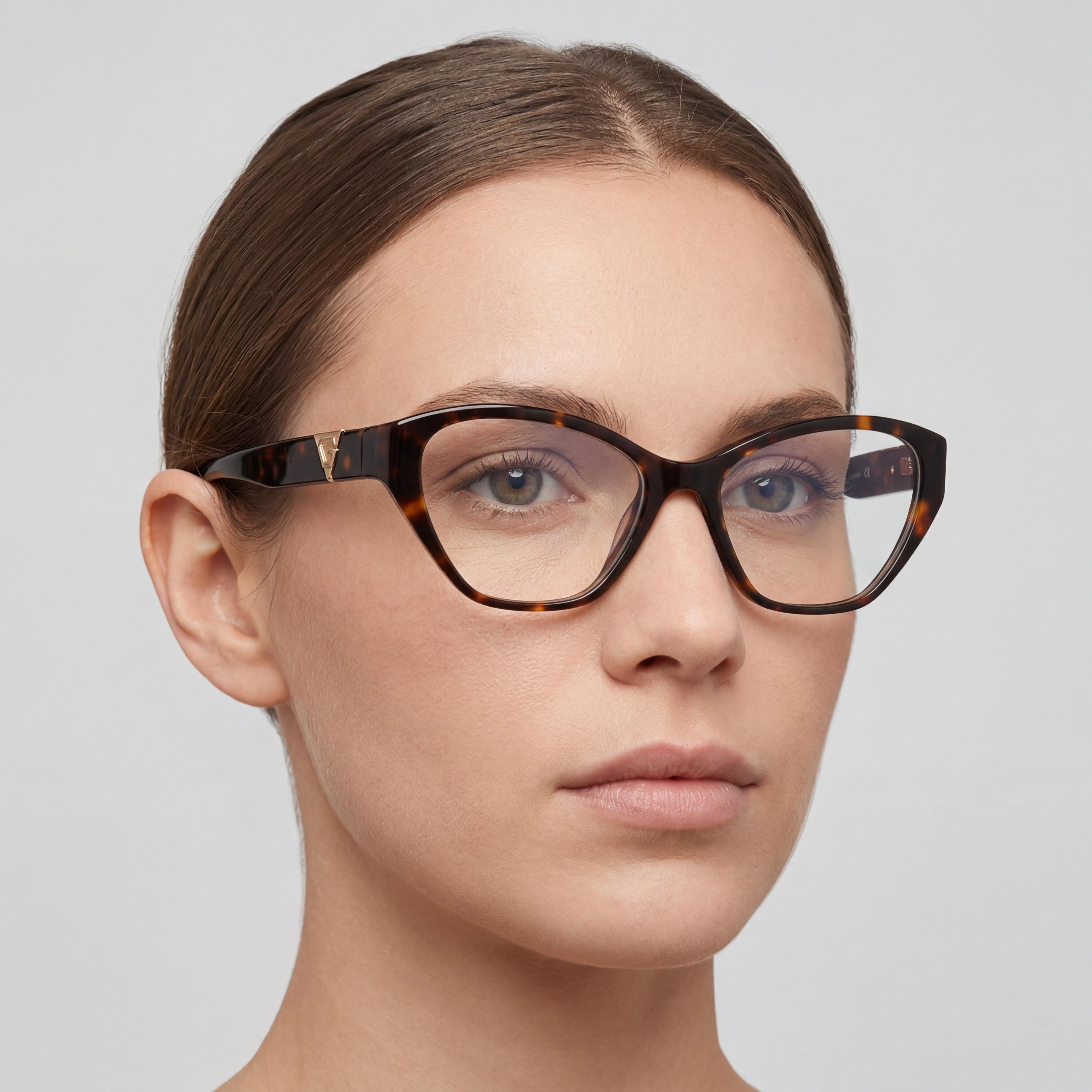 GUESS Gu50162 Women's Eyewear with Dark Havana Frame, Blue Frame Material, Non- Polycarbonate Lenses 49-16-135mm, Photo 4