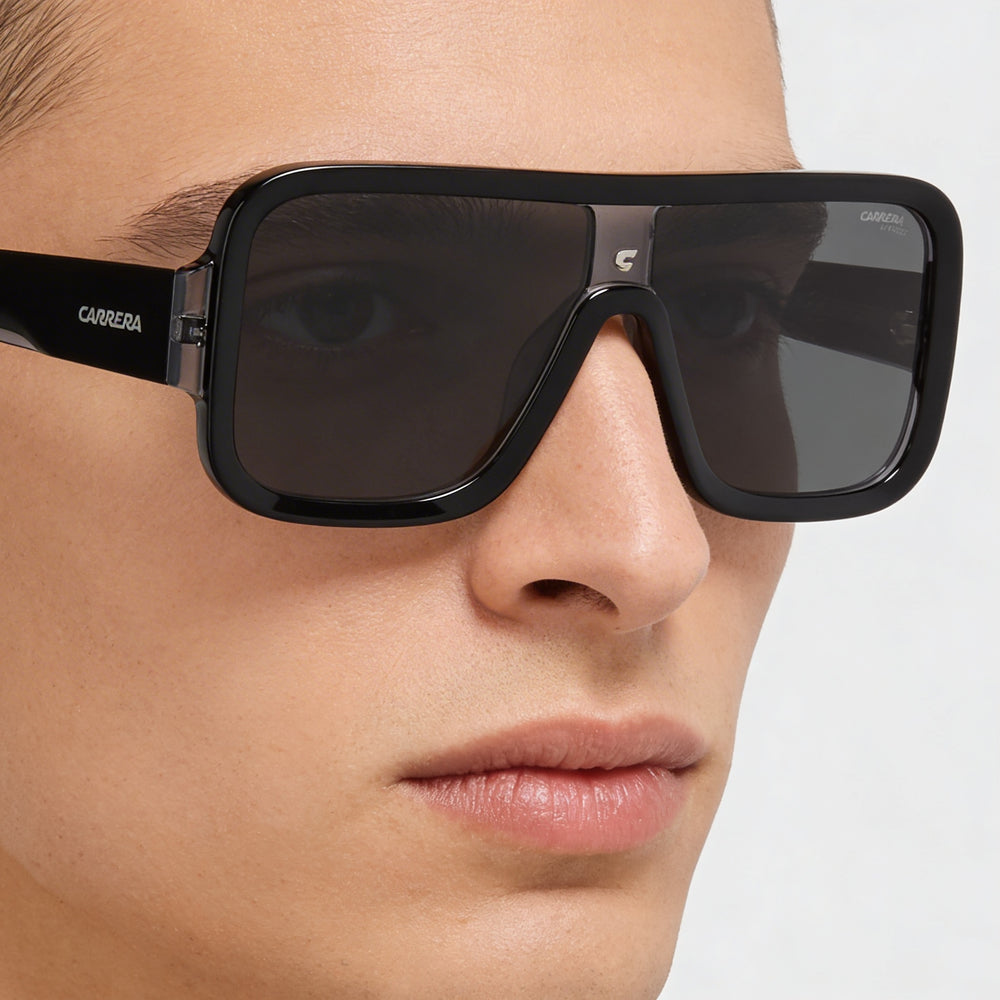 Carrera Flaglab 14 Unisex Sunglasses with Dark Grey Black Acetate Frame & UV Protection Lenses 62mm