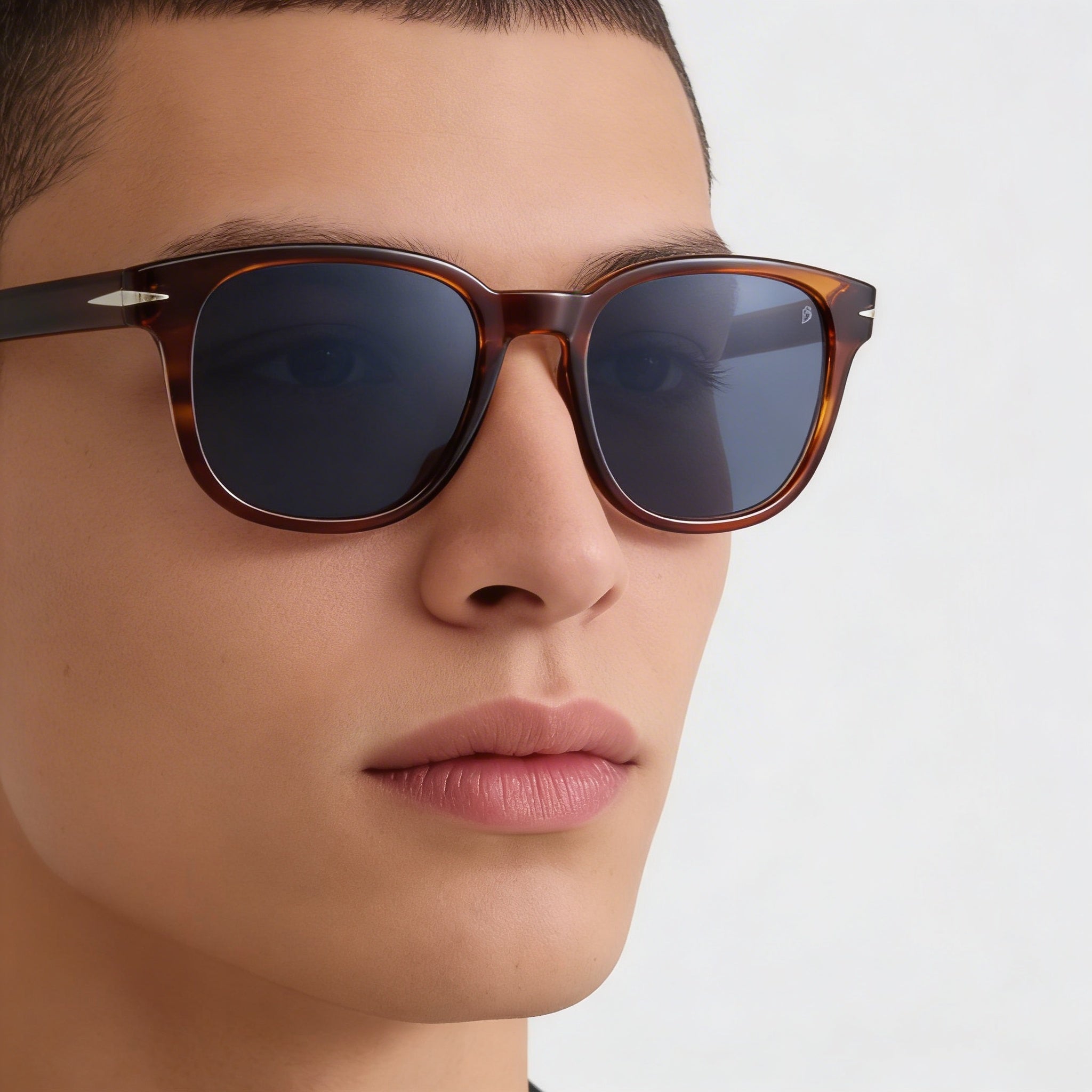 Gafas de sol David Beckham DB 1062/S Acetato Marrón Cuerno Azul Sin Polarizar Protección UV Unisex 52 mm, Photo 3