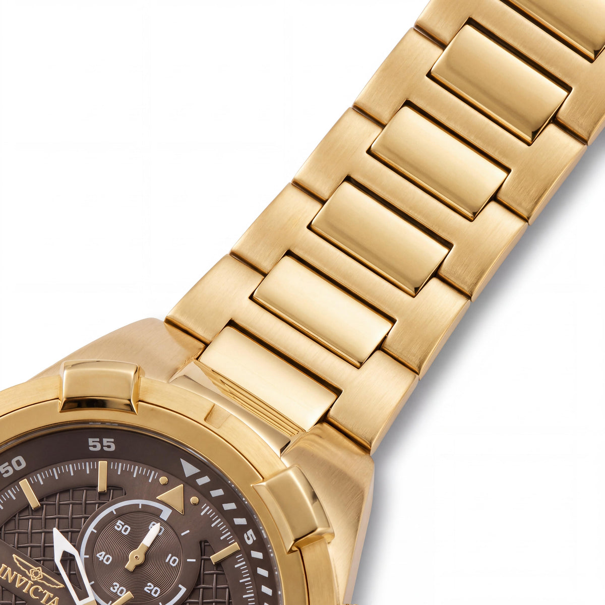 Invicta Aviator 49254 Modern Unisex Gold Stainless Steel Grey Dial Quartz Watch 50mm, Photo 3