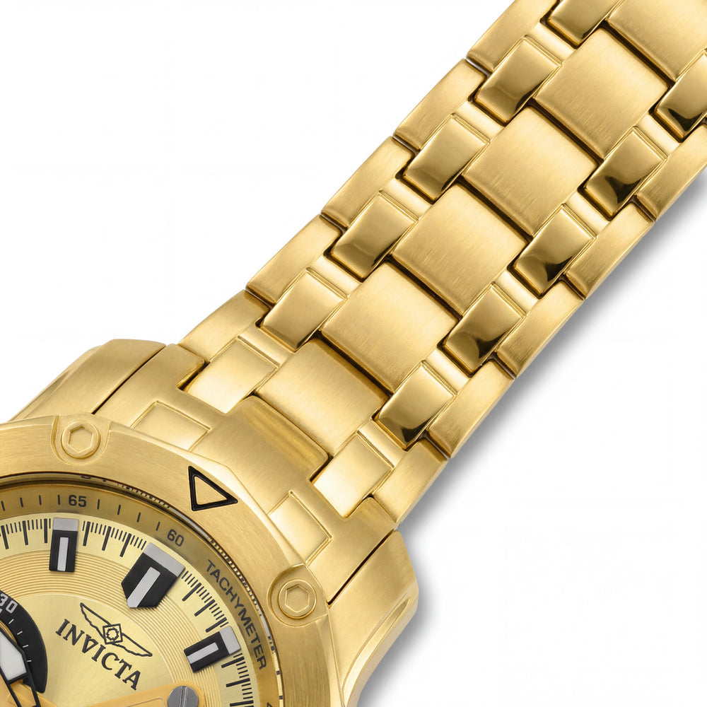 Invicta Pro Diver SCUBA 22761 Reloj de buceo cronógrafo de cuarzo para hombre 50 mm Esfera dorada, Acero Goldstone
