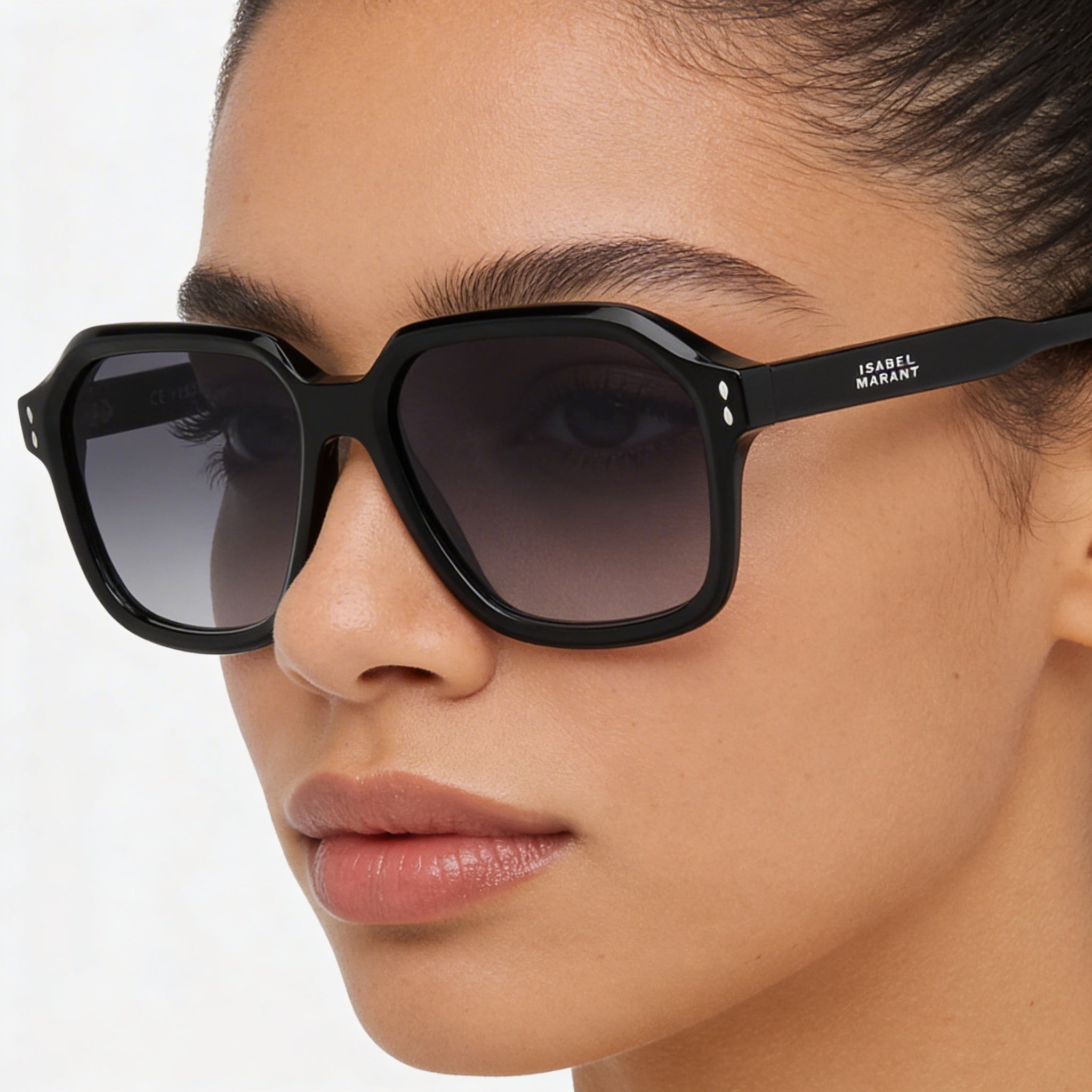 Isabel Marant Women's Thin Fancy Acetate Black Acetate UV Protected Sunglasses 56-16-145, Photo 3