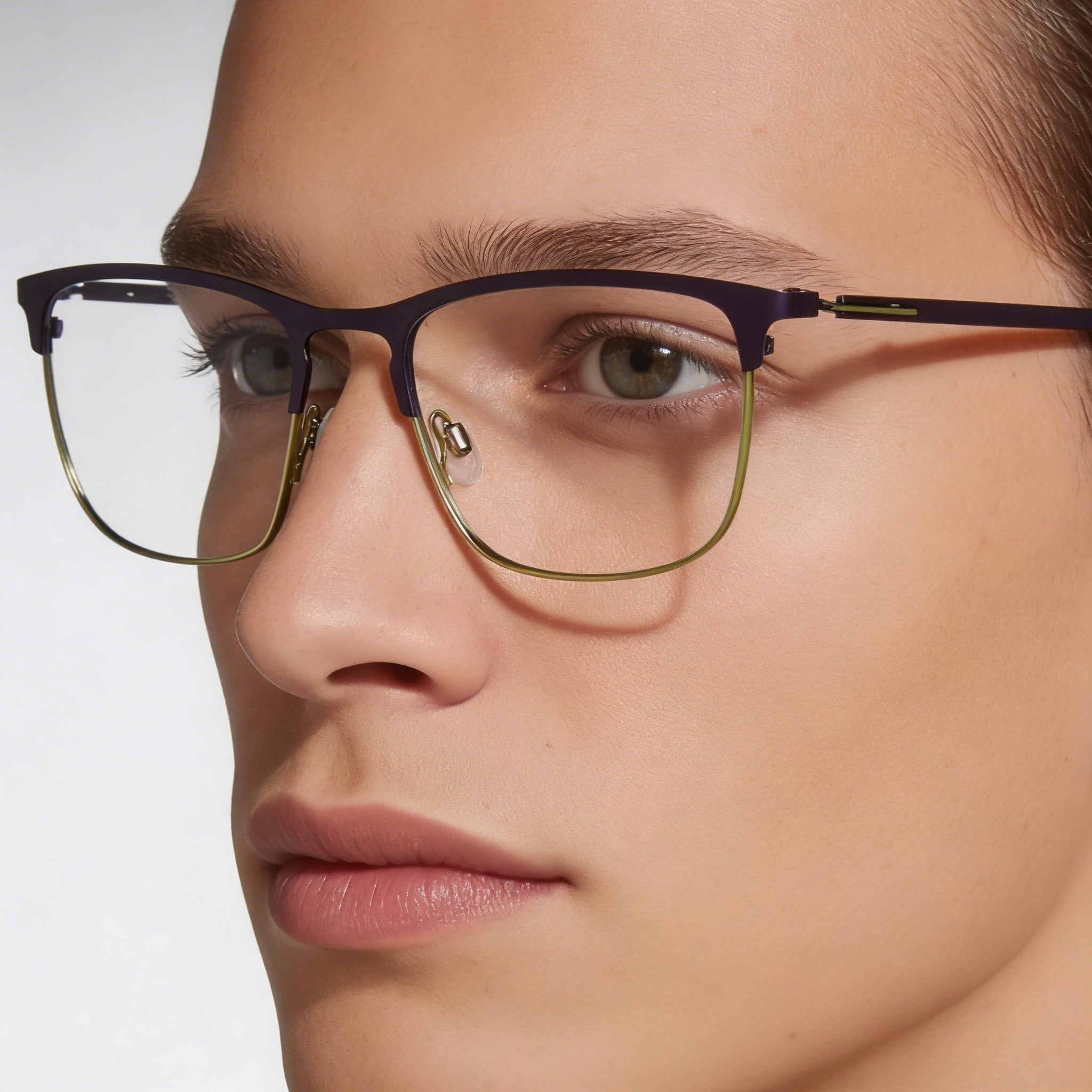 Flexon E1148 Unisex Eyeglasses Featuring an Acetate Frame in Matte Navy Olive Color, Lens Width 53, Photo 5