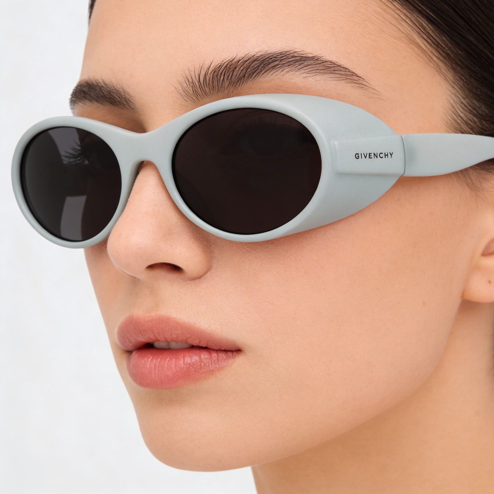 Givenchy Casual Women's Light Grey Plastic Frame Sunglasses with Smoke Lenses 100% UV Protection 55mm, Photo 5