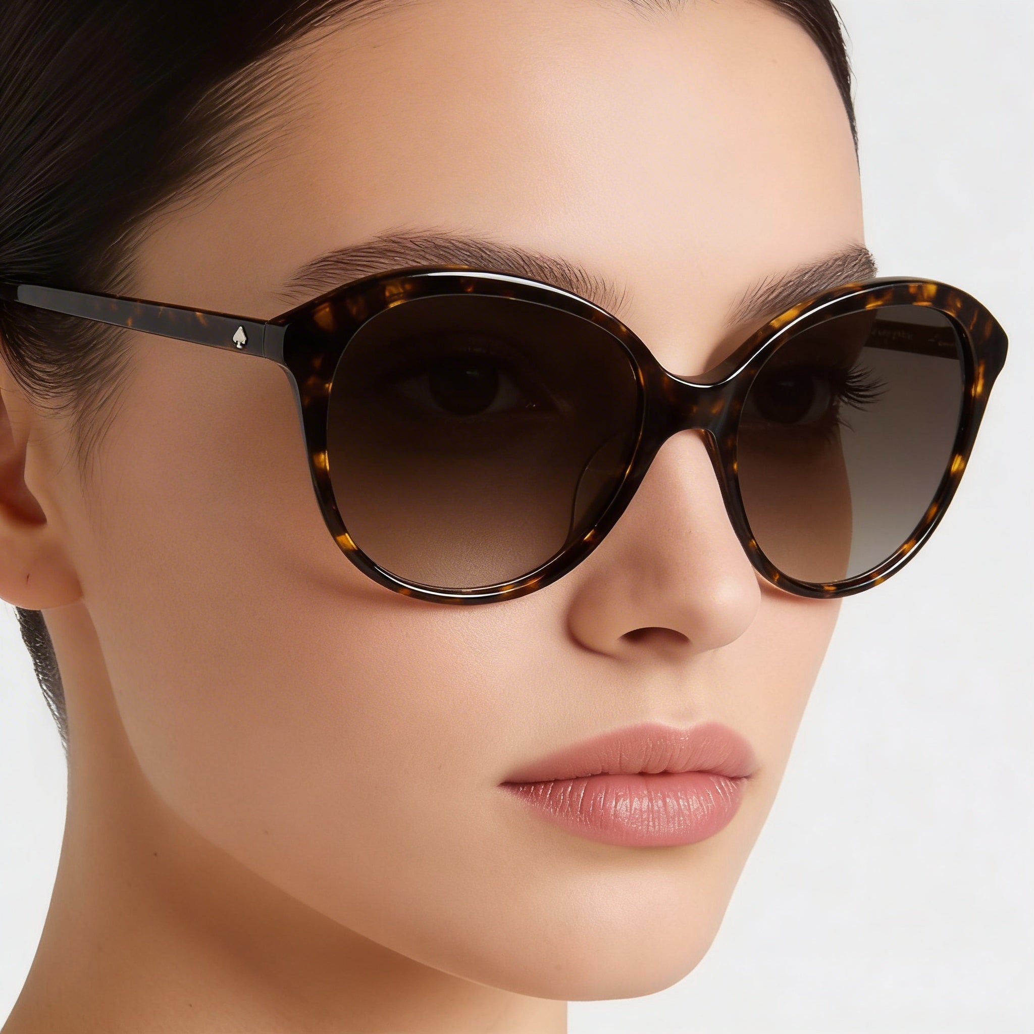 Gafas de sol informales kate spade new york para mujer, montura de acetato Havana, lentes marrones degradadas con protección UV, 55 mm, Photo 4