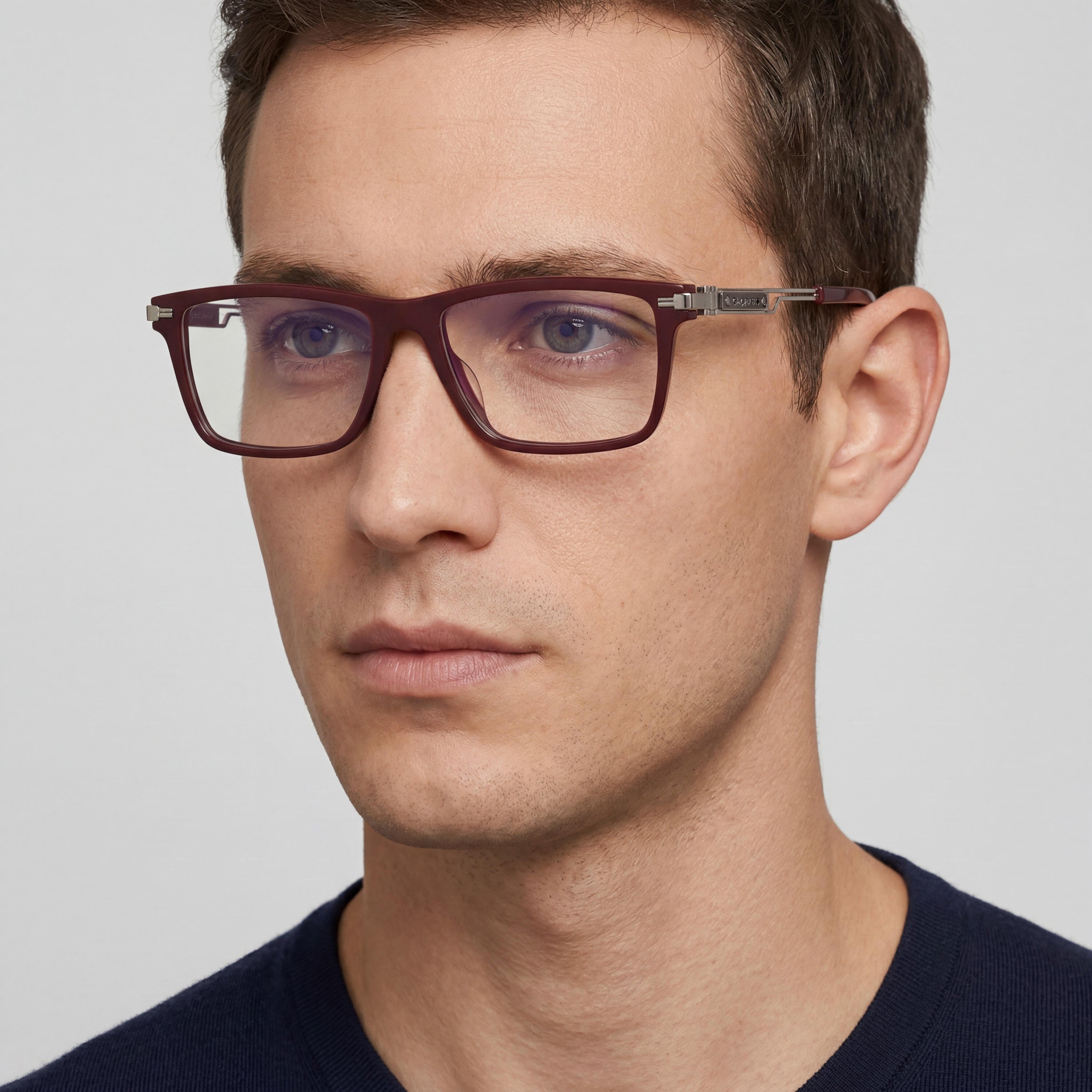 Chopard Vch357 Men's Bordeaux Acetate Frame Eyeglasses 55mm Lens Width, 16mm Bridge, 145mm Temple Length, Photo 4