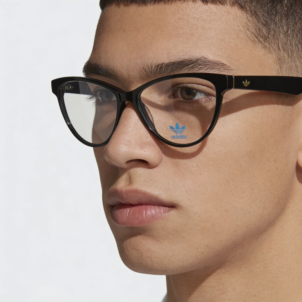 Adidas Originals Casual Men's Shiny Black Acetate Frame with Polycarbonate Lenses Eyeglasses 54mm