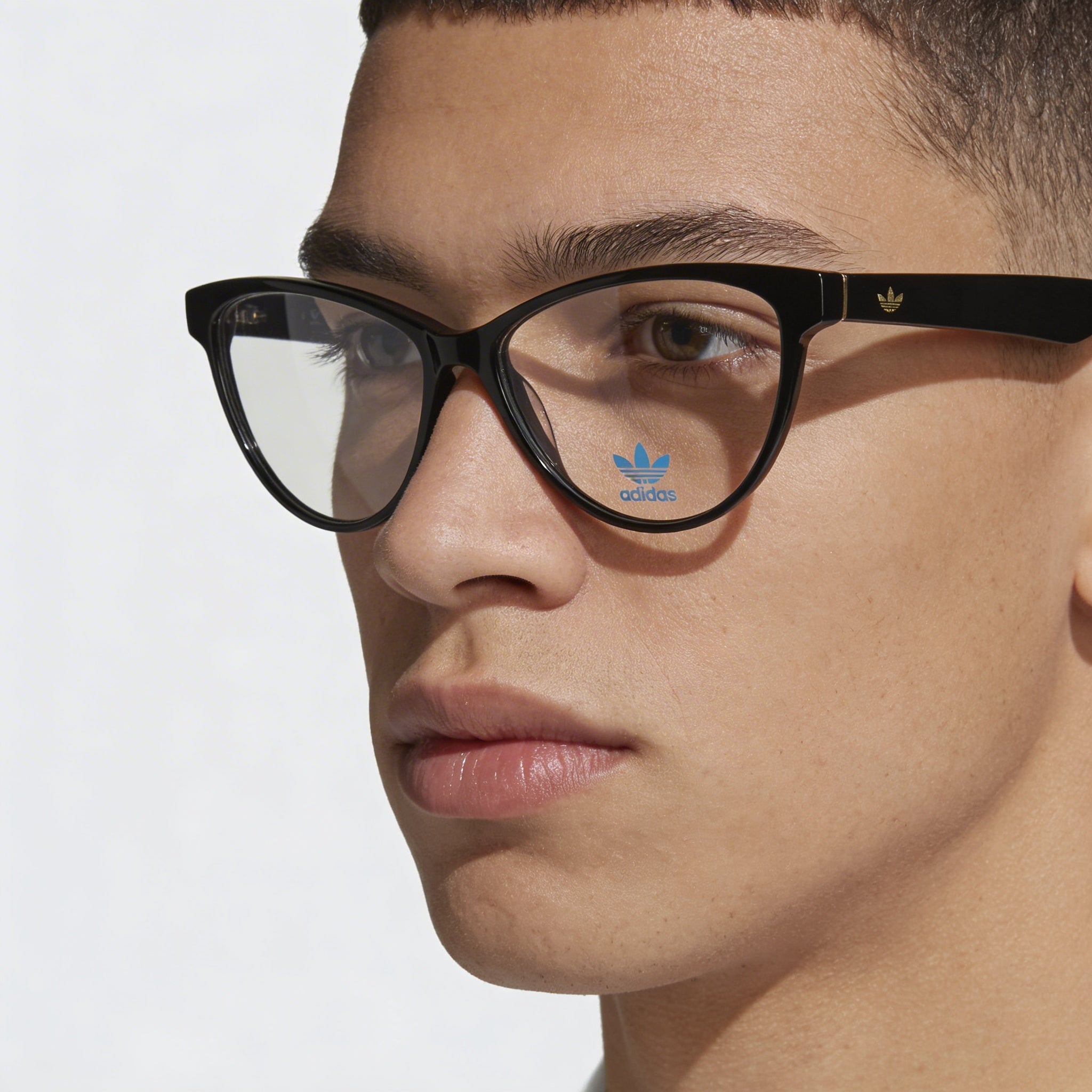 Gafas Adidas Originals Casual para hombre, montura de acetato negro brillante con lentes de policarbonato, 54 mm, Photo 3