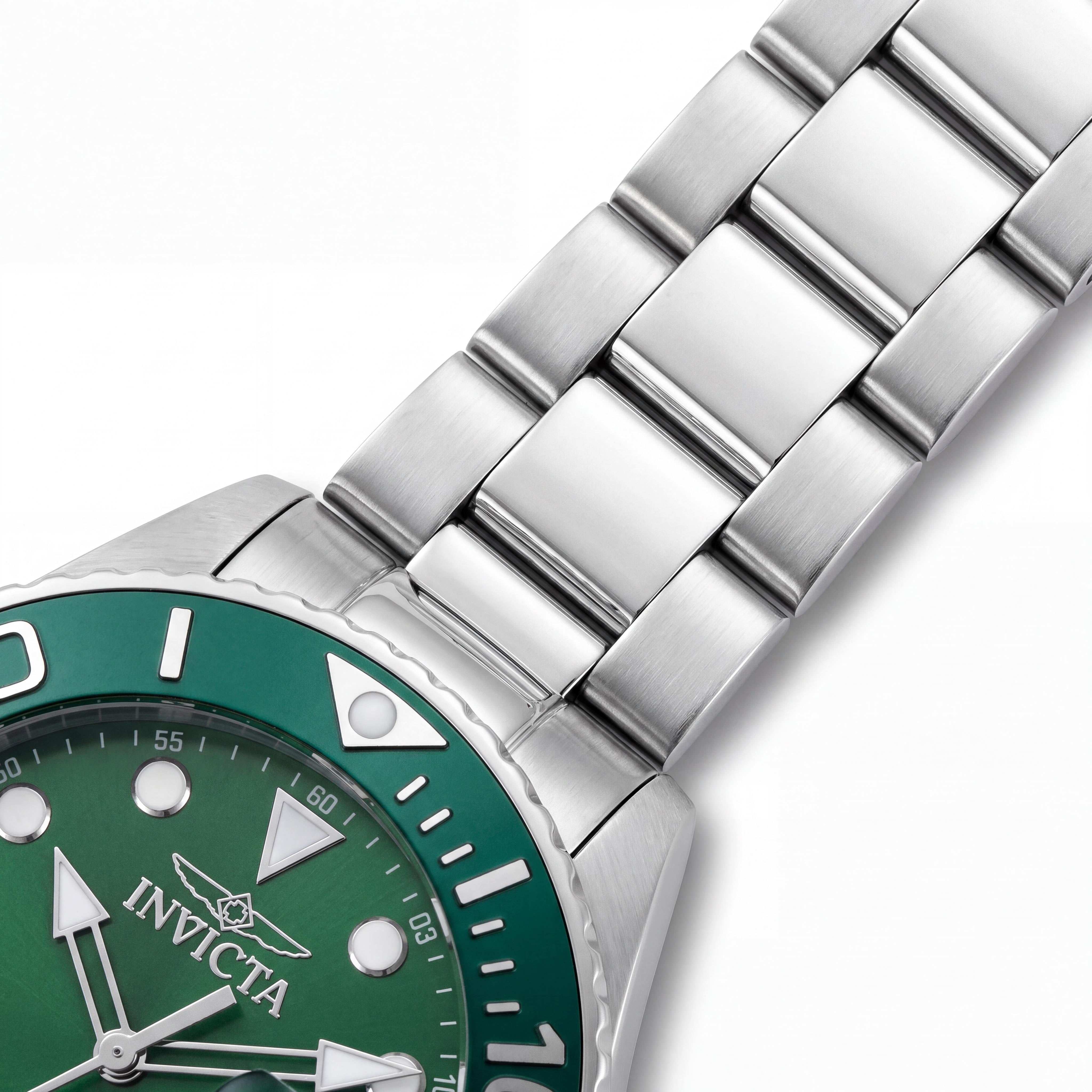 Invicta Pro Diver 49638 Men's Quartz, 52mm Silver-Tone Stainless Steel Watch with Green Dial, 300m WR, Photo 3