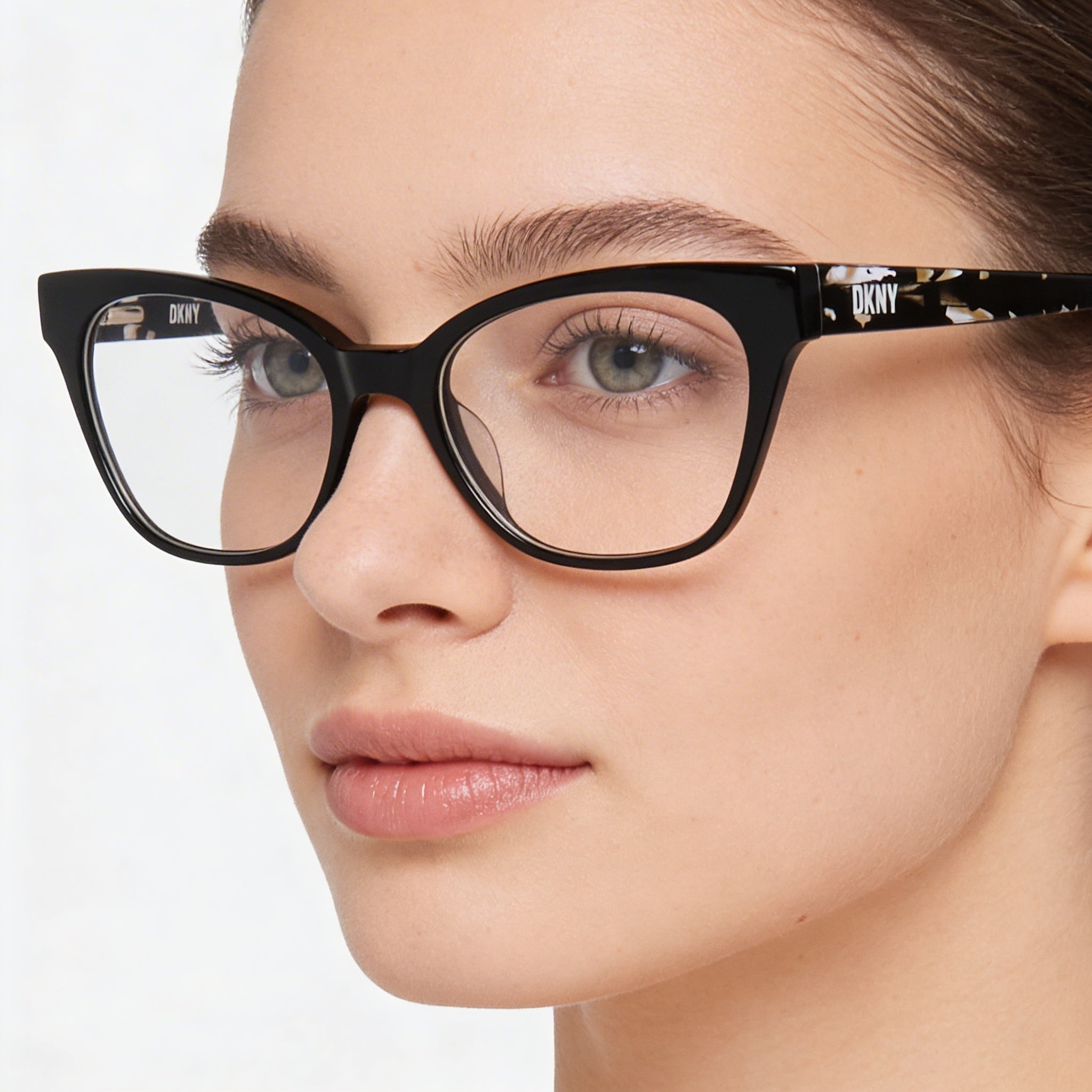 DKNY Women's Classic Style Eyeglasses, Black Acetate Frames, Polycarbonate Lenses, Size 52-17-140mm, Photo 3
