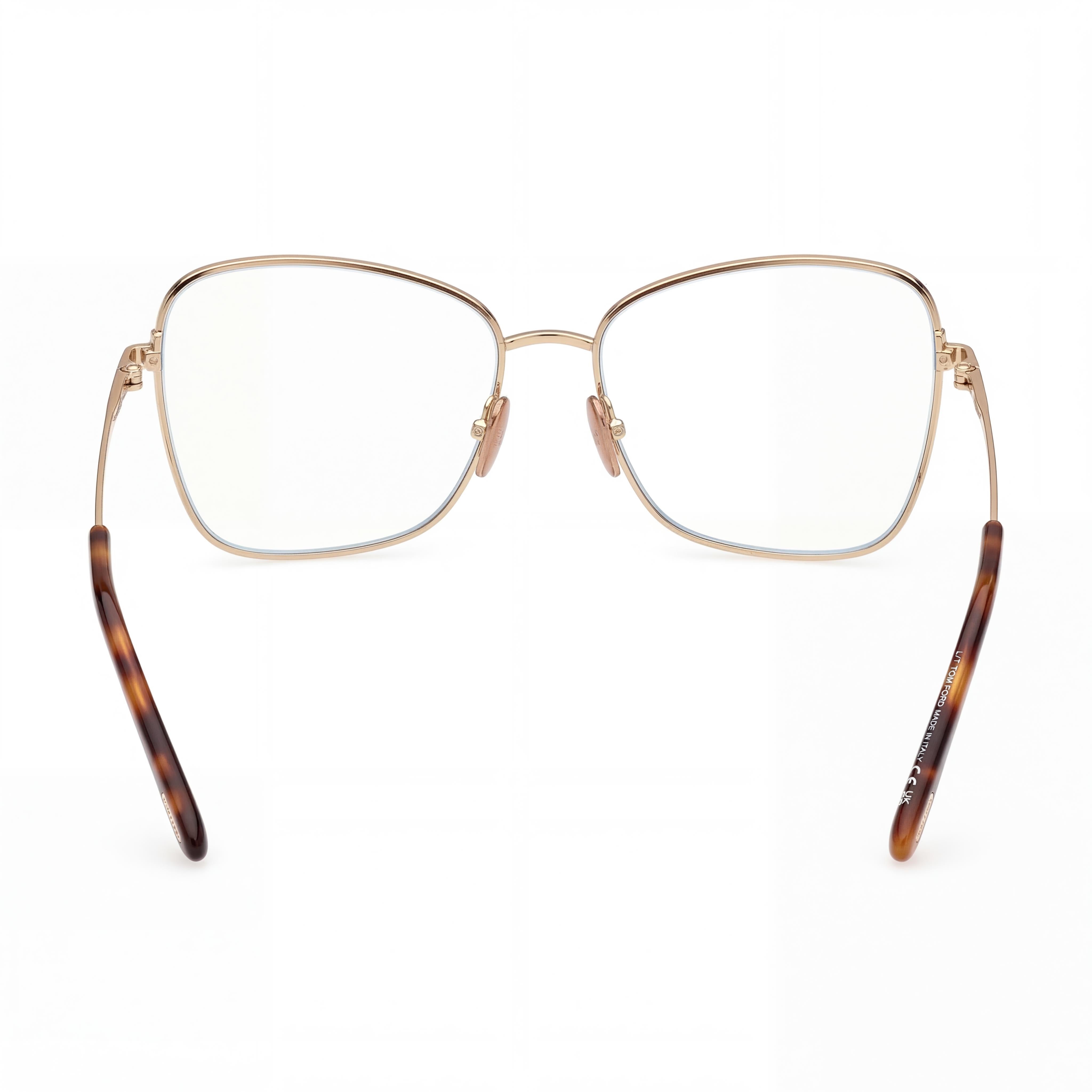 Tom Ford Ft5906-b Men's Blue Filter Metal Light Brown Deep Gold 55mm Eyeglasses, Photo 2