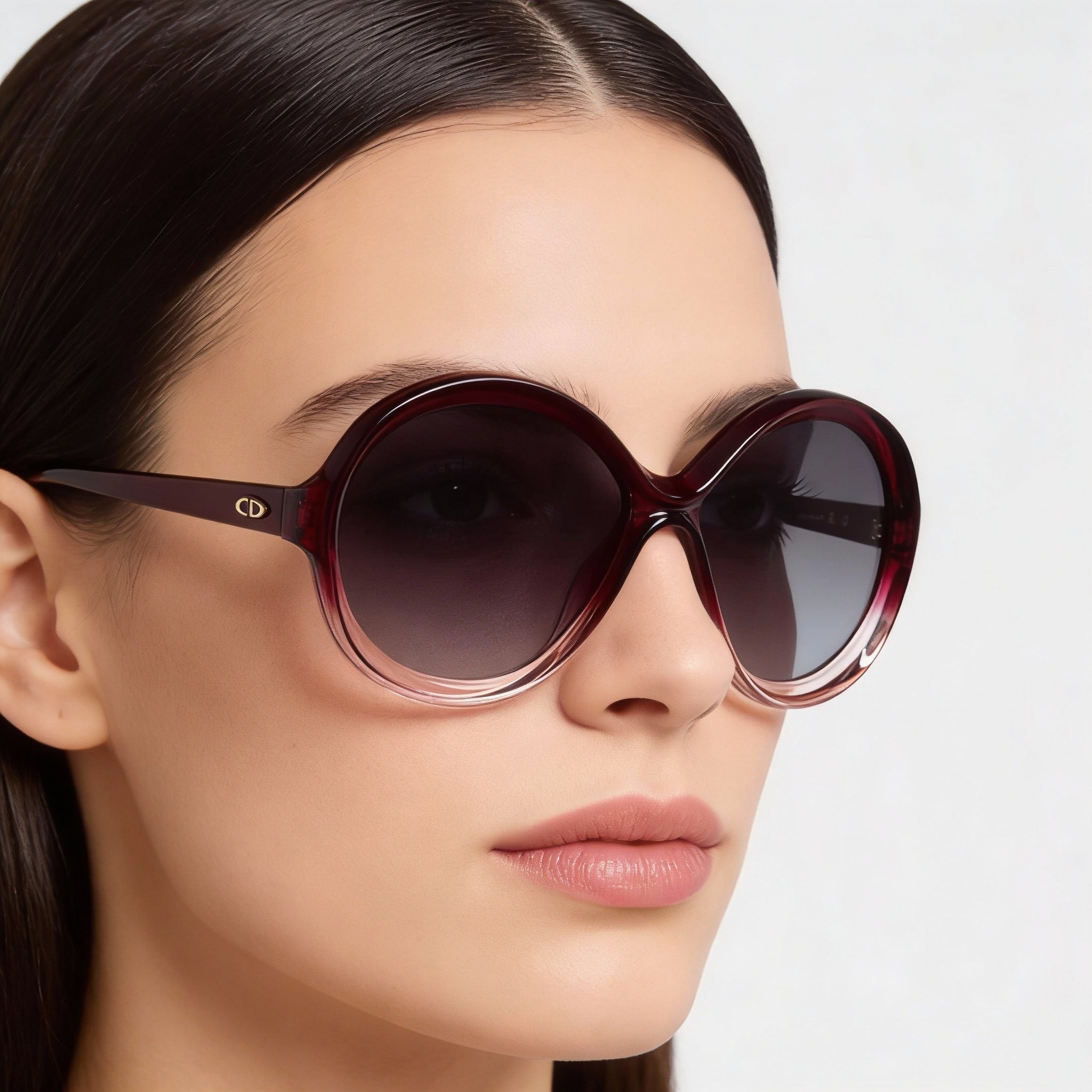 Dior Diorbianca Women's Oversized Burgundy Pink Plastic Anti-Reflective 100% UV Protection Sunglasses 58mm, Photo 3