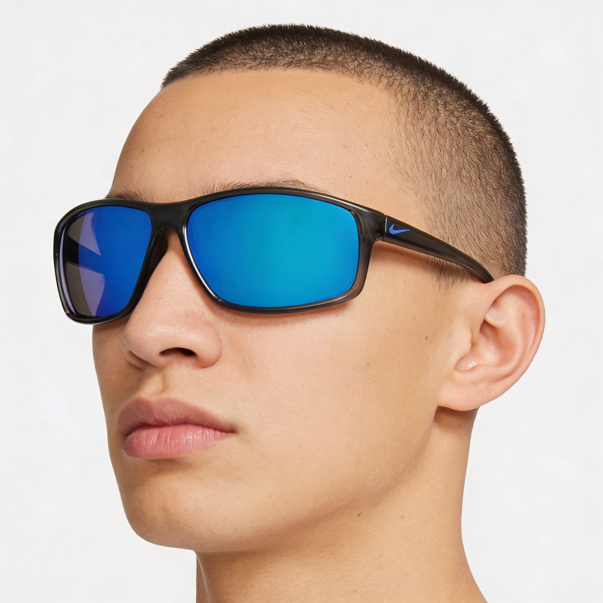 Nike Adrenaline Unisex Acetate Frame 100% UV Protection Non-Polarized Sunglasses Dark Grey Grey Blue Mirror 66mm, Photo 4