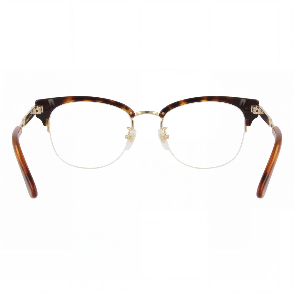 Gucci GG0201O-002 Women's Havana Gold Plastic Oval Optical Eyeglasses 50mm
