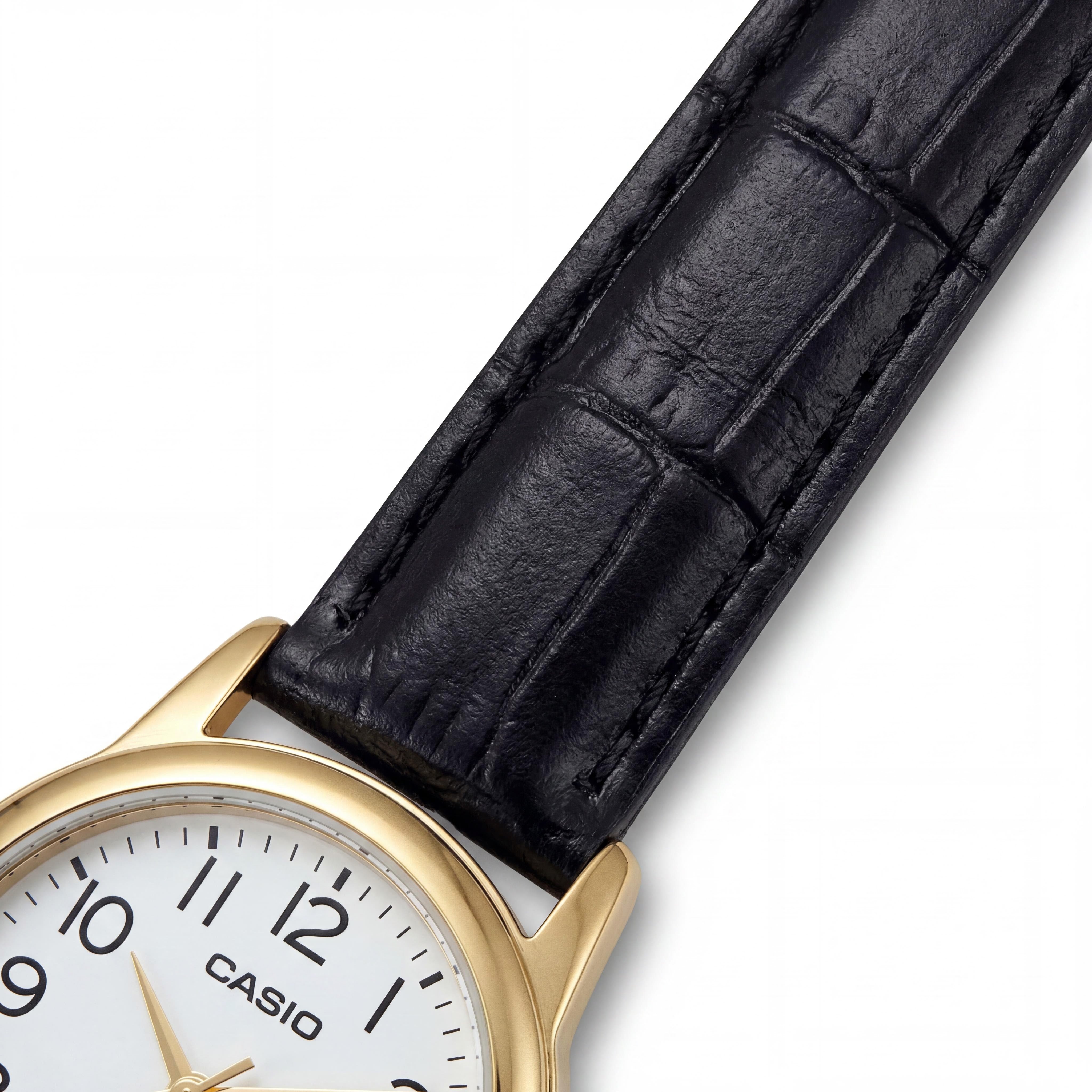 Casio LTP-V002D-1A Women's Quartz Chronograph Analog Watch, Alarm, Date Display, Black Gold White, 31mm Case, Photo 3