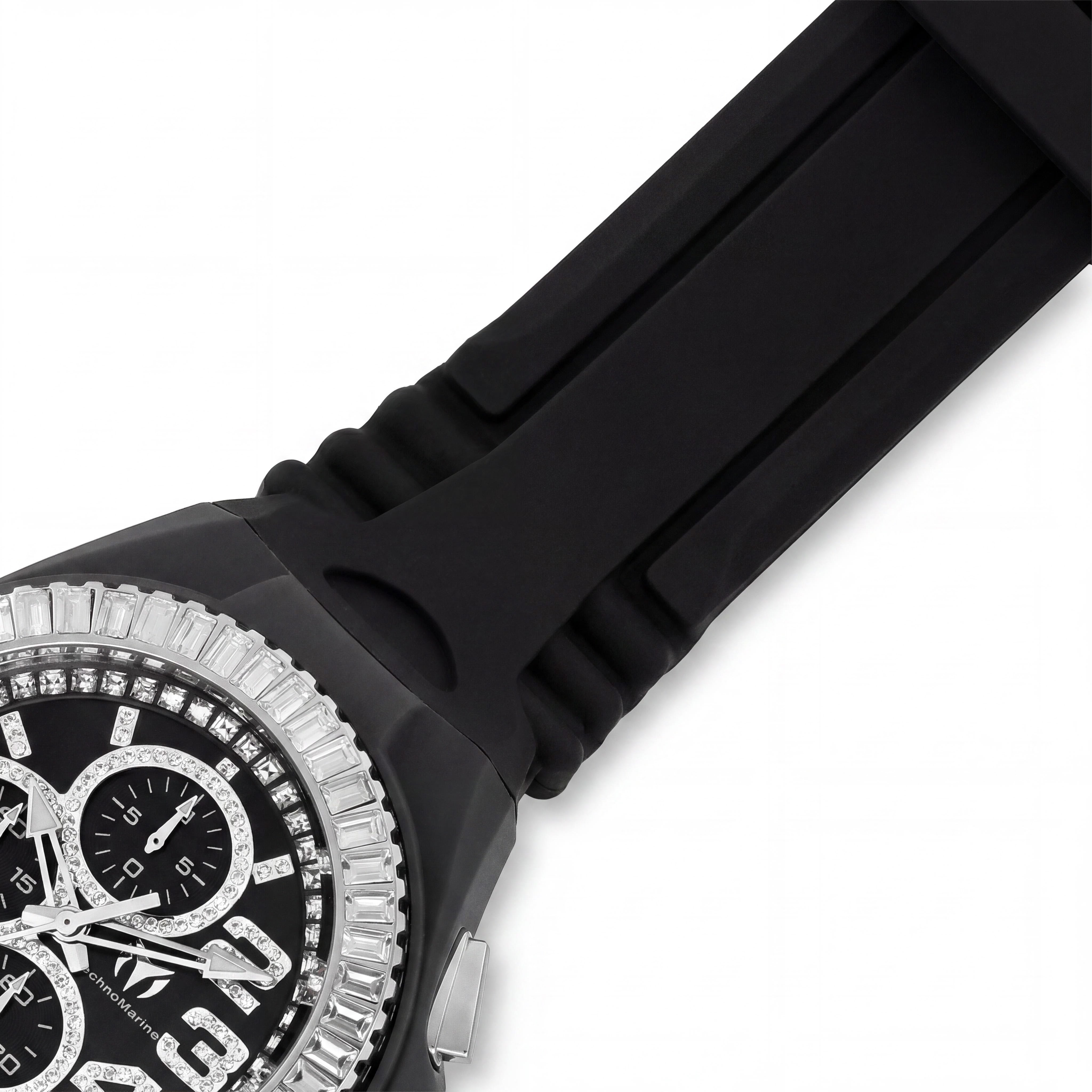 Technomarine Cruise TM-121180 Unisex Chronograph Quartz Silver Stainless Steel 45mm Watch with Black Dial & Silicone Strap, Photo 3