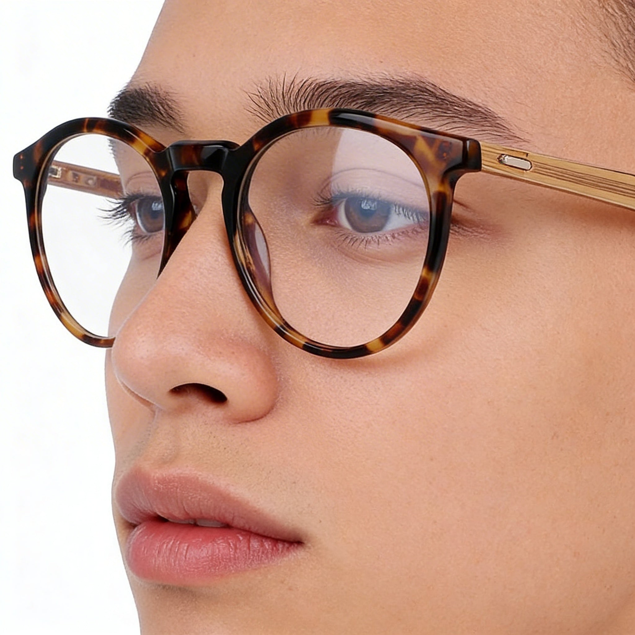 Gafas unisex Calvin Klein Ck23515 con montura metálica y lentes de policarbonato en color Habana, 50 mm, Photo 3
