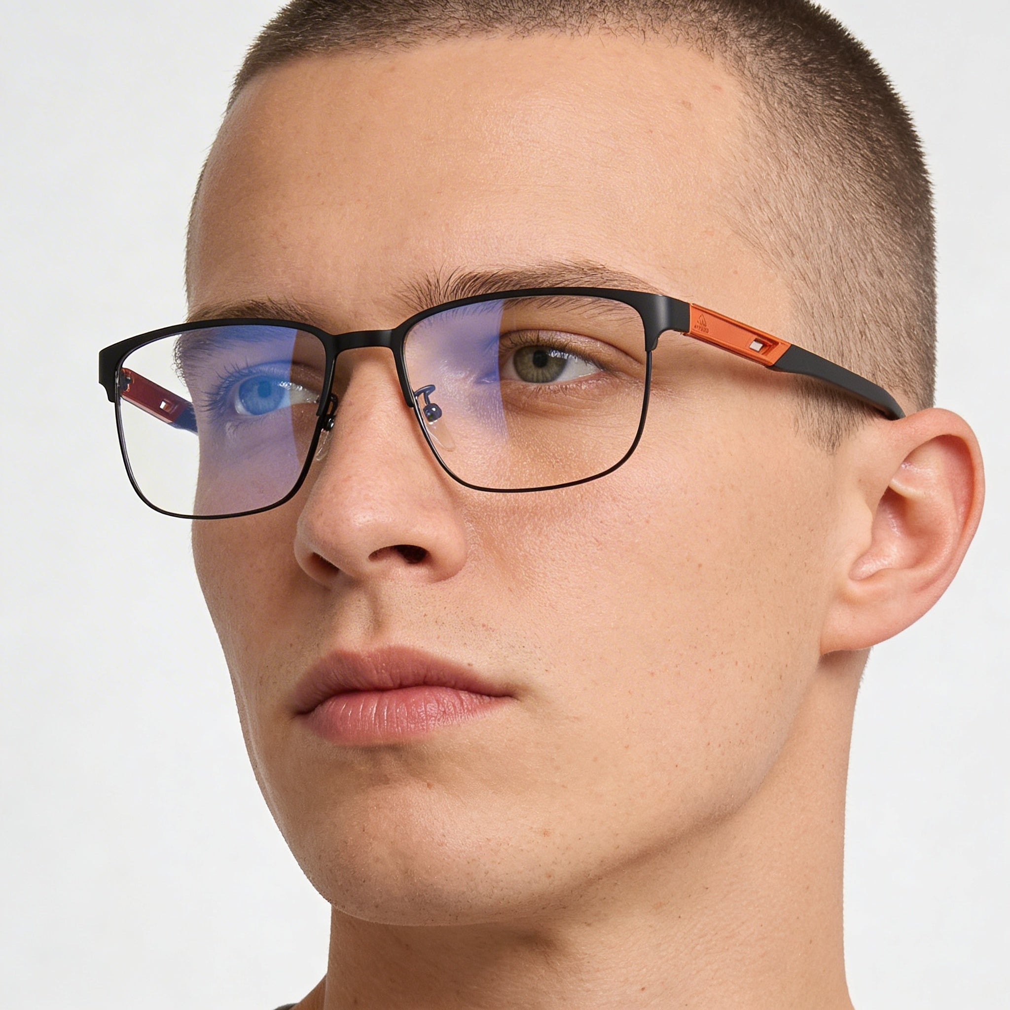 Gafas ópticas Adidas Navigator de metal negro para hombre, listas para lentes de prescripción, ancho de lente 52 mm, ancho de puente 16 mm, longitud de patilla 145 mm, Photo 4