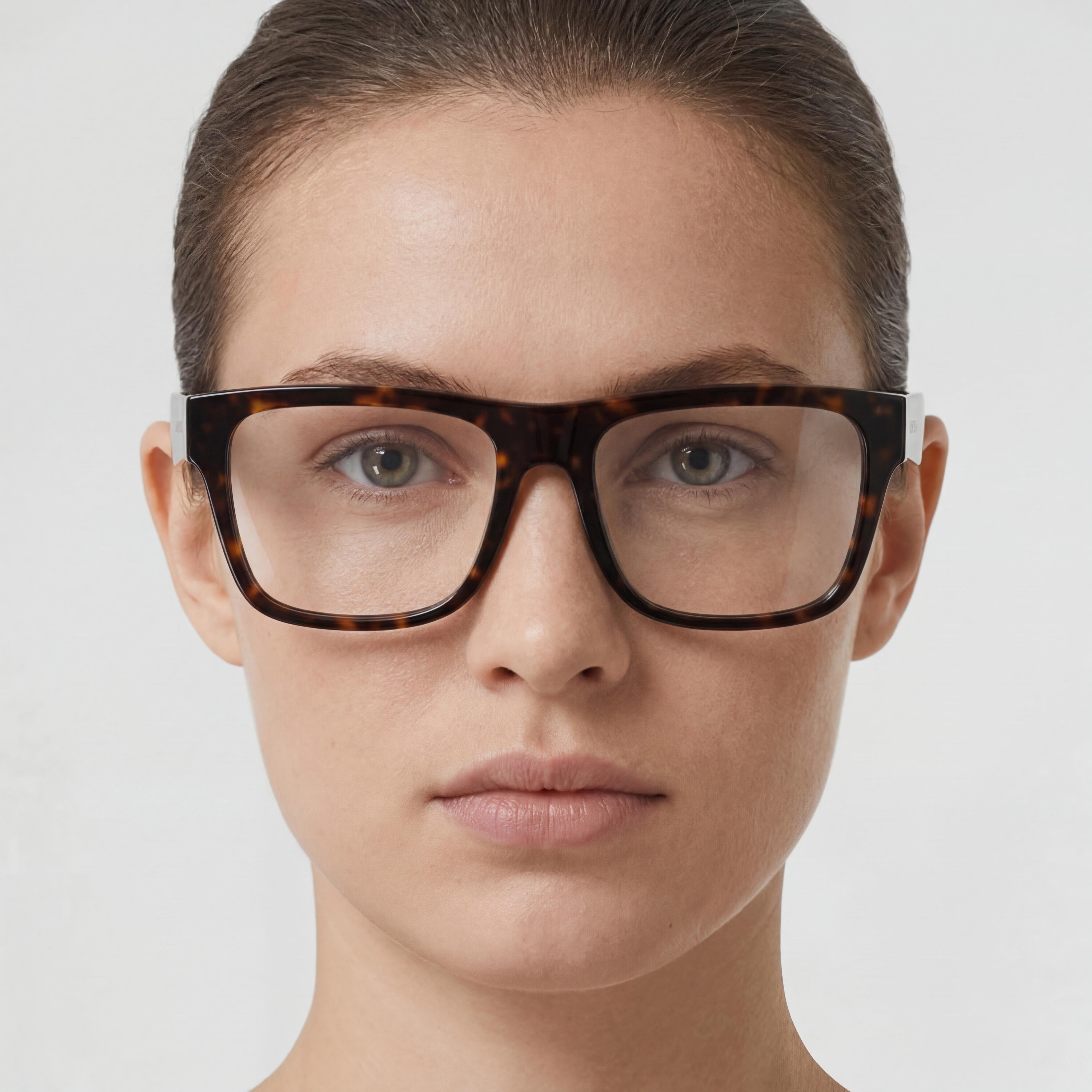 BURBERRY Be 2411f Women's Acetate Frame Eyewear, Dark Havana, Clear Lenses, 55mm, Photo 4