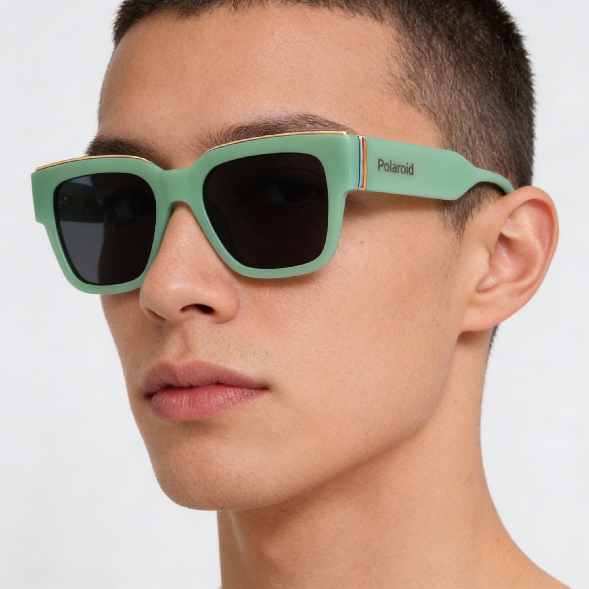 Polaroid Casual Unisex Green Polycarbonate Frame Grey Polycarbonate Lens UV Protected Sunglasses 52-18-140, Photo 3