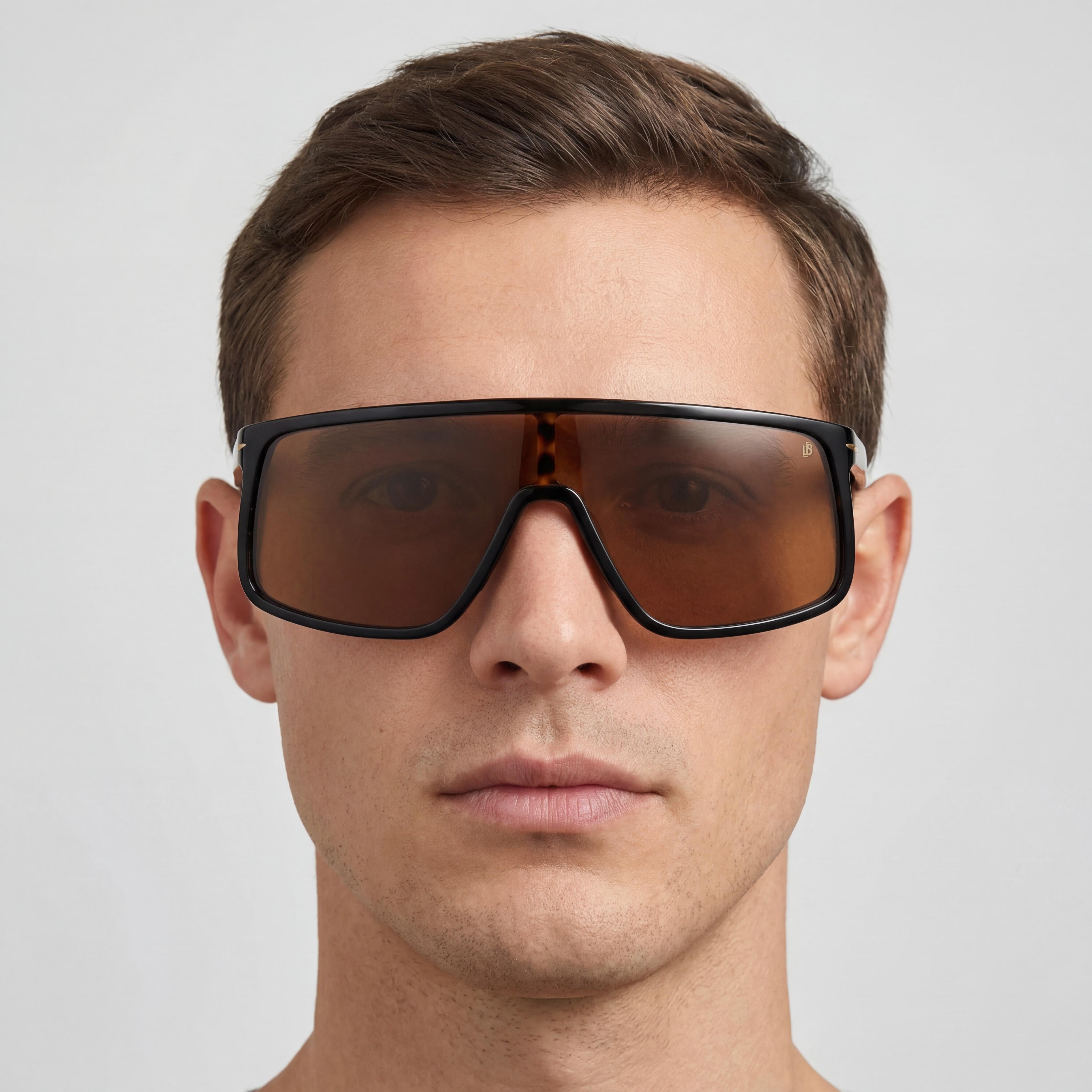 Gafas de sol Beckham Db 99/Visor de acetato negro y naranja havana para hombre 99 mm, Photo 4