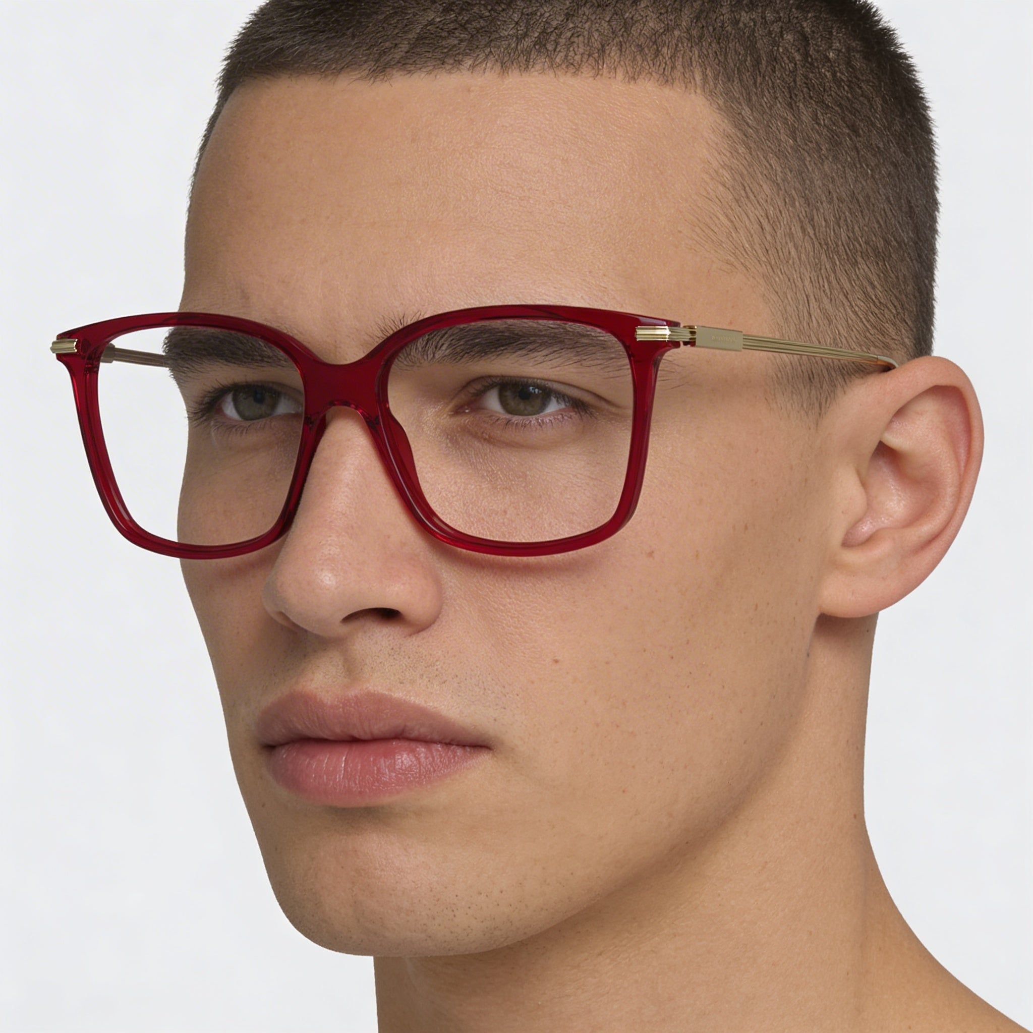 Gafas Salvatore Ferragamo SF2992 para hombre con montura de acetato burdeos transparente y lentes de 53 mm, Photo 3