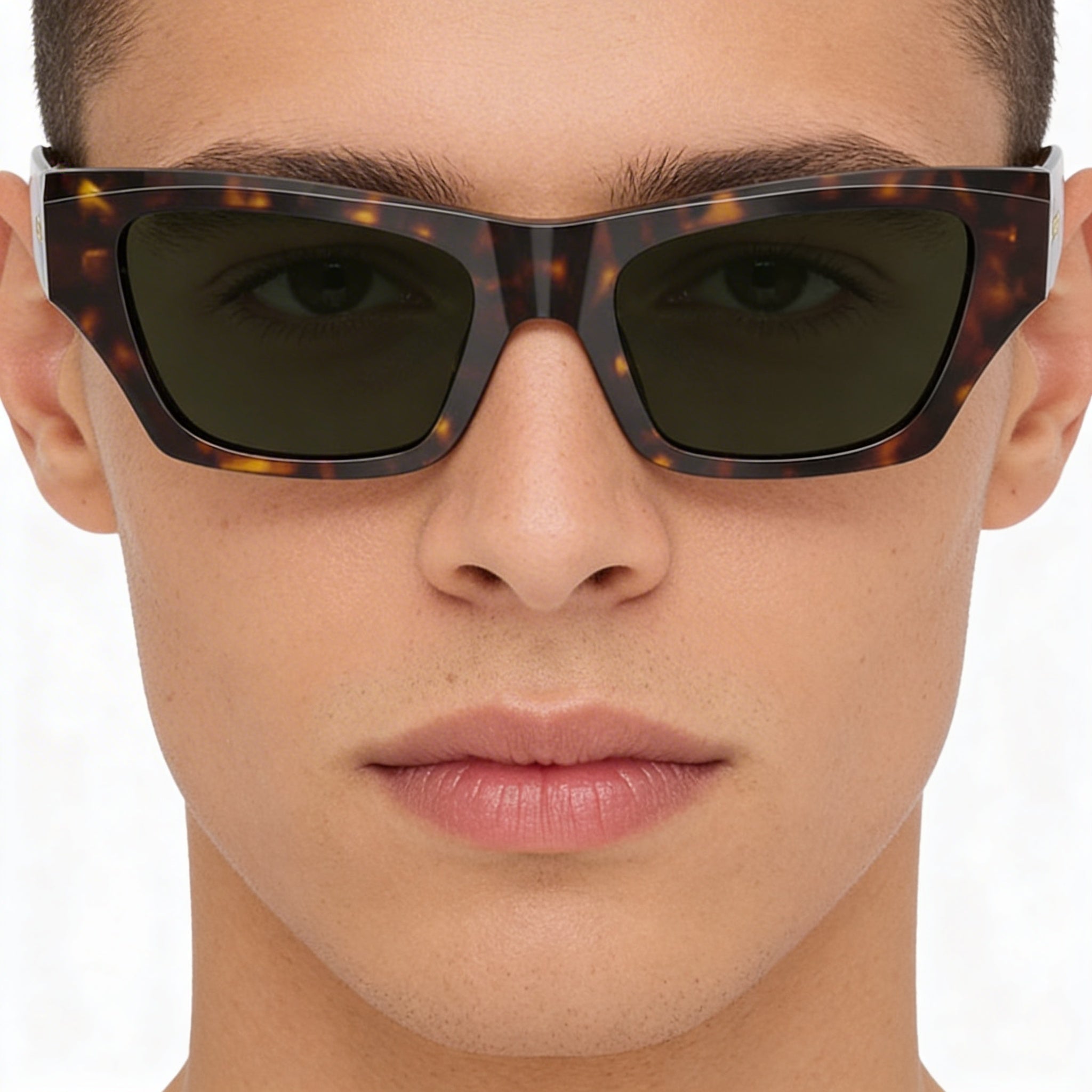 Gafas de sol Wayfarer polarizadas unisex de acetato BURBERRY con montura marrón verde oscuro y lentes gris oscuro 52 mm, Photo 4