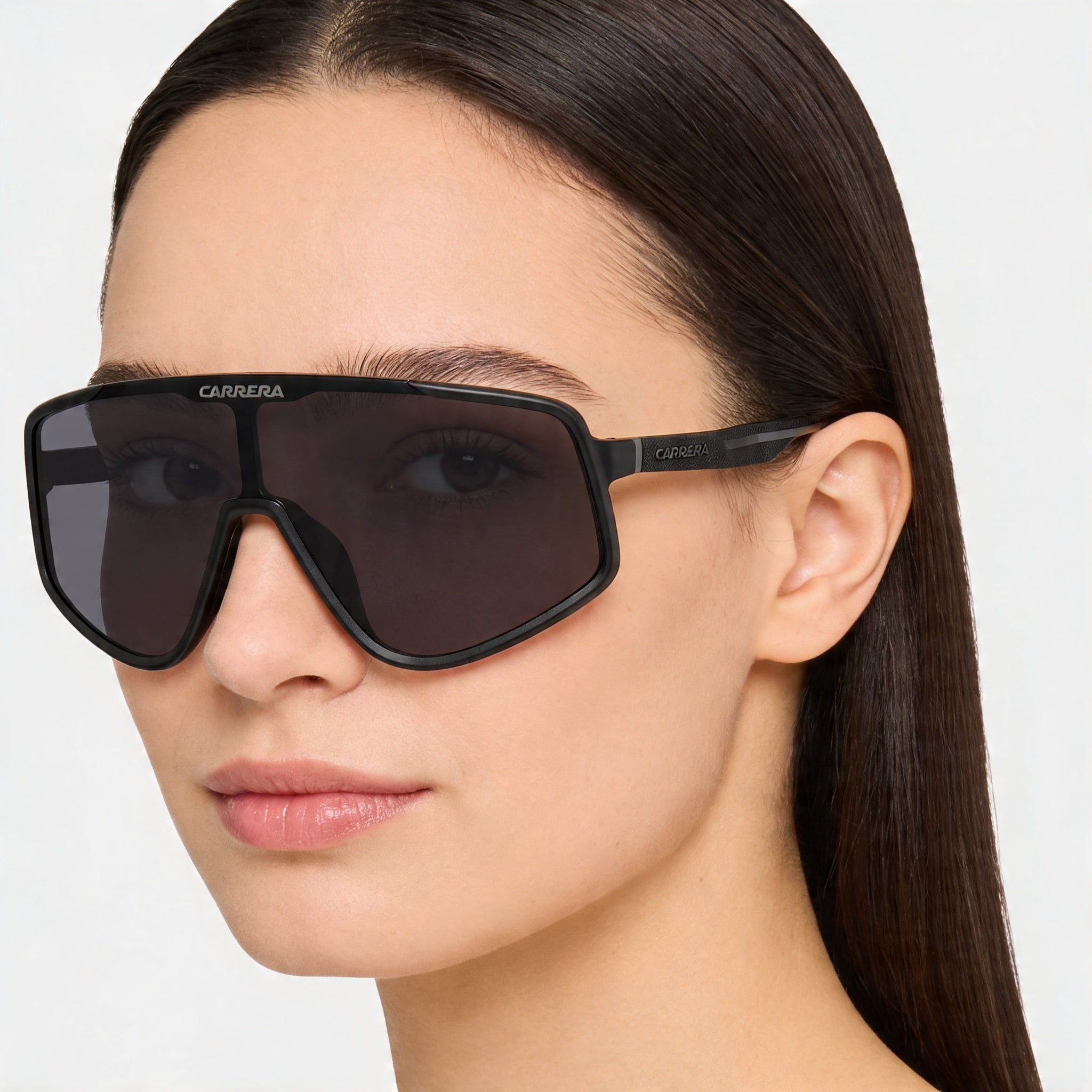 Gafas de sol Carrera Casual para mujer con protección UV, armazón de poliamida ecológica en negro mate, lentes de 99 mm, puente de 1 mm, patillas de 145 mm, Photo 5