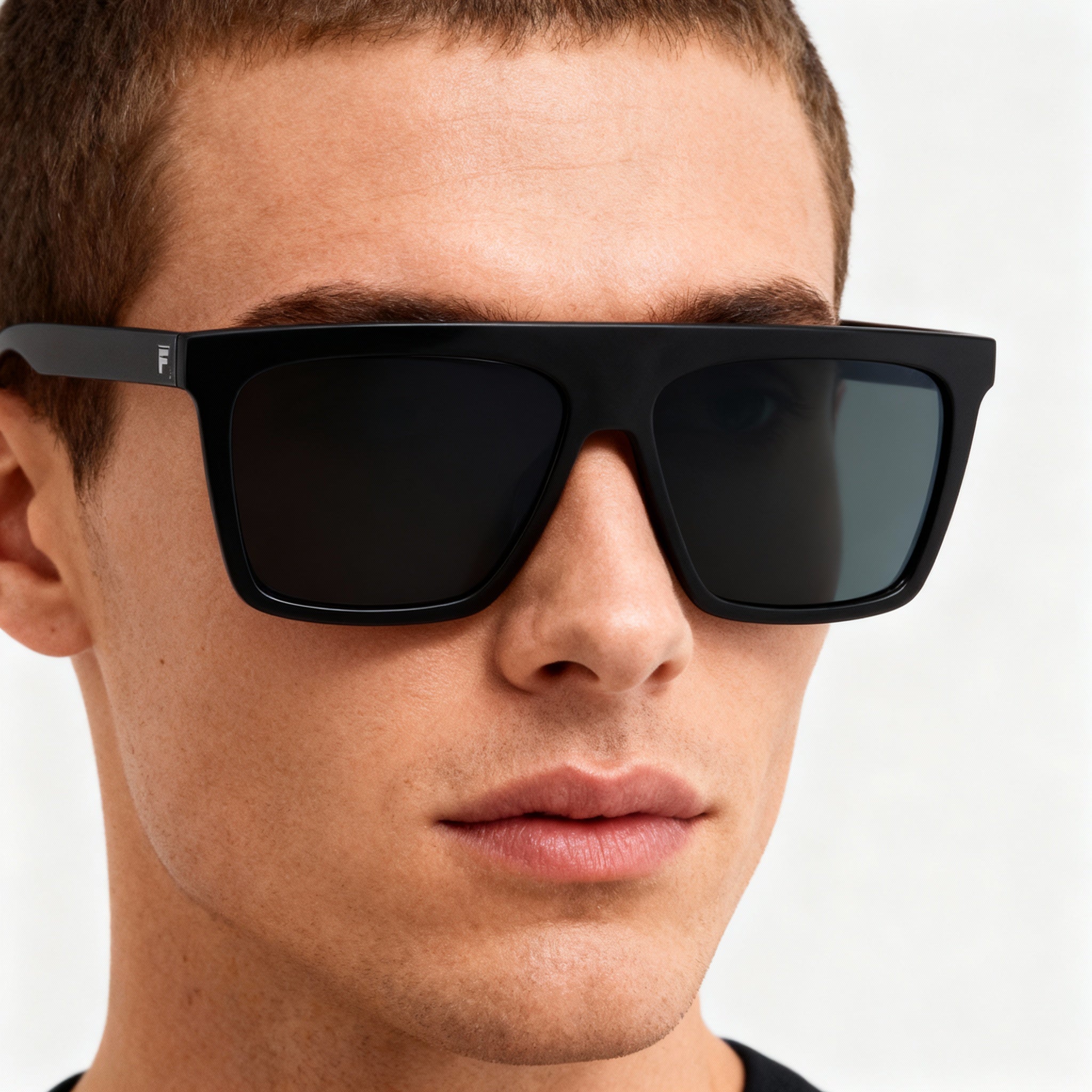 Fila Men's Casual Sunglasses - Injected Matte Black Frame, Smoke Polycarbonate Non-Polarized Lenses, 60mm, Photo 5