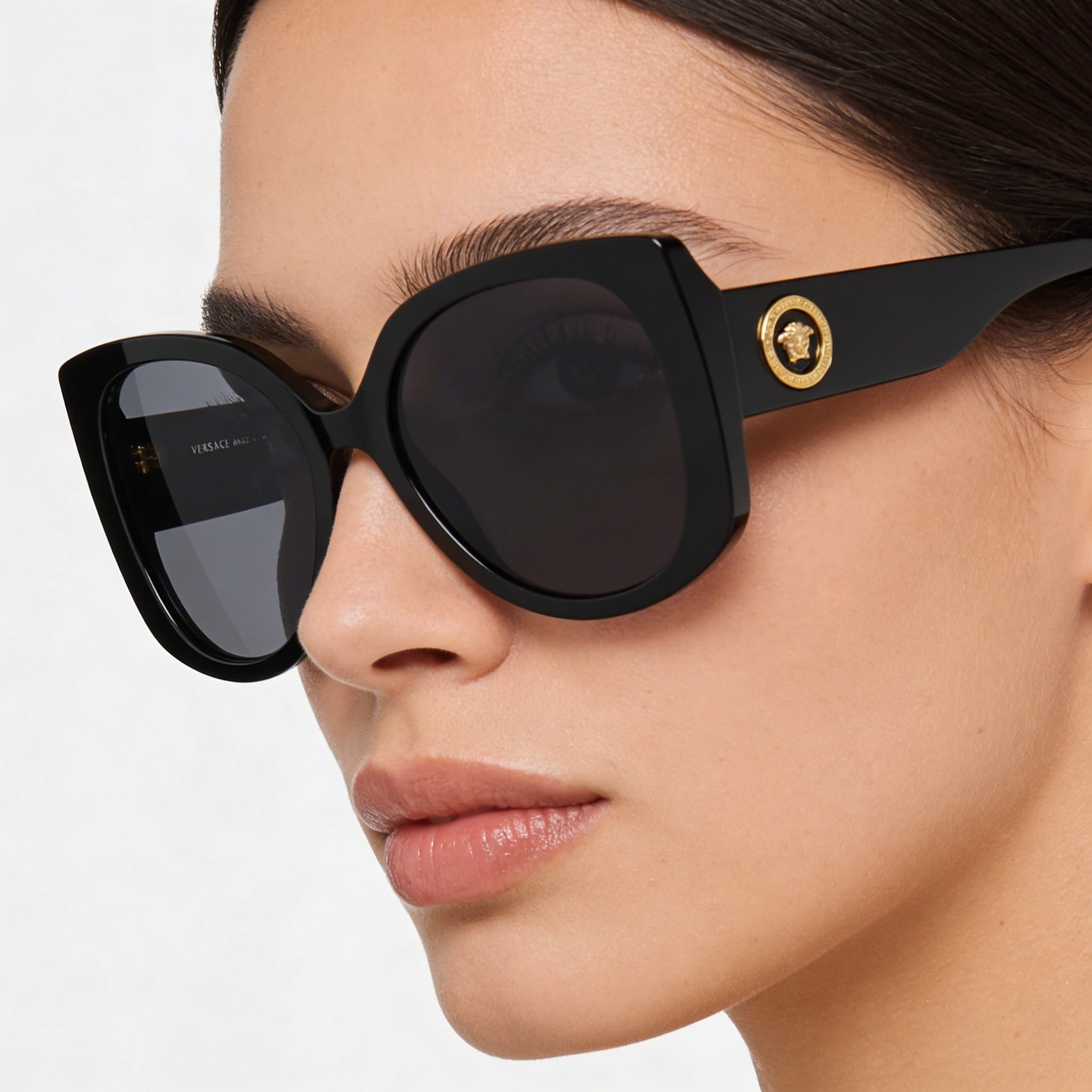 Versace Casual Women's Black Grey Plastic UV 400 Prescription-Ready Sunglasses 56mm, Photo 5