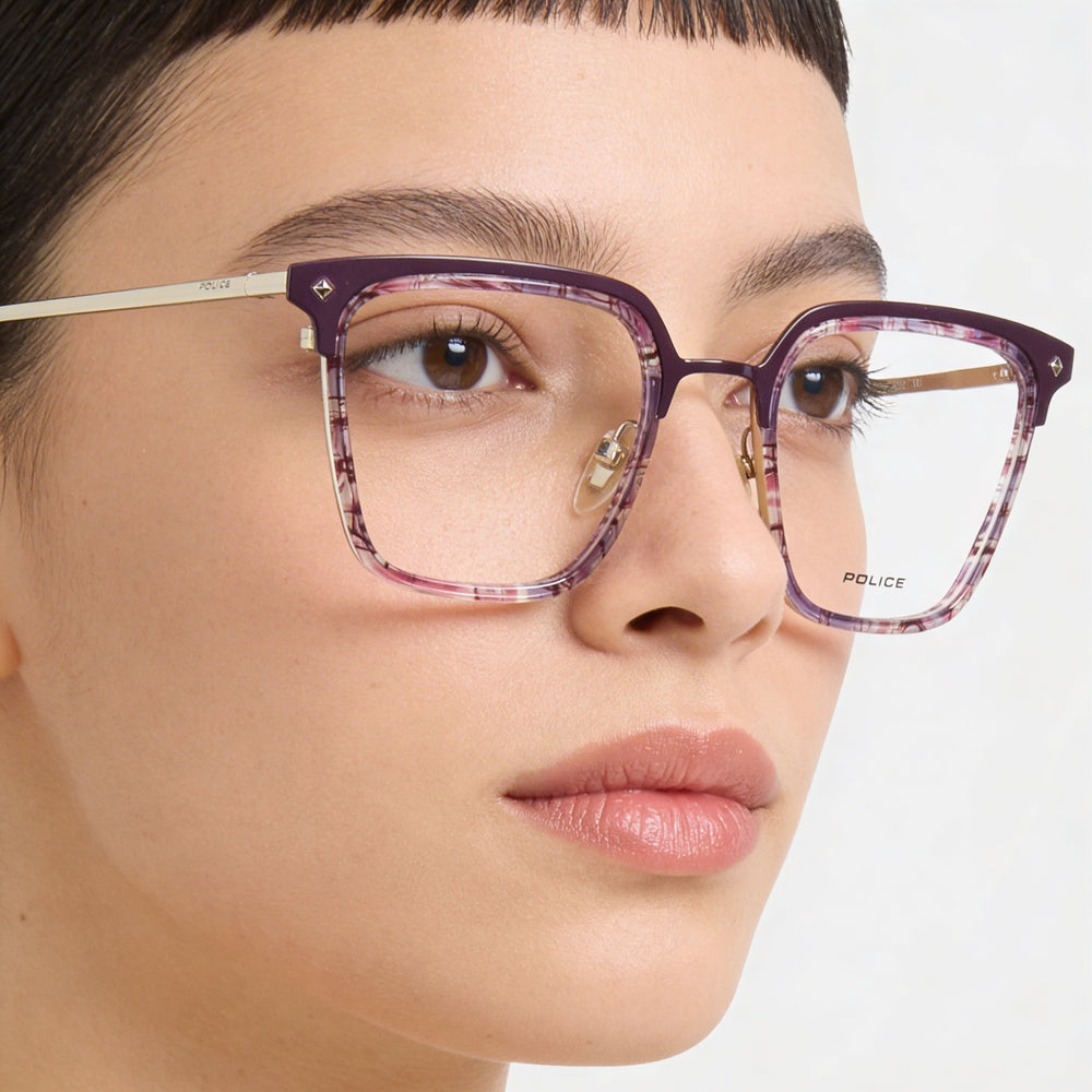 Police VPLG25 Modern Unisex Acetate and Metal Non-Polarised Eyeglasses 51mm Lens Width 20mm Bridge 135mm Temple
