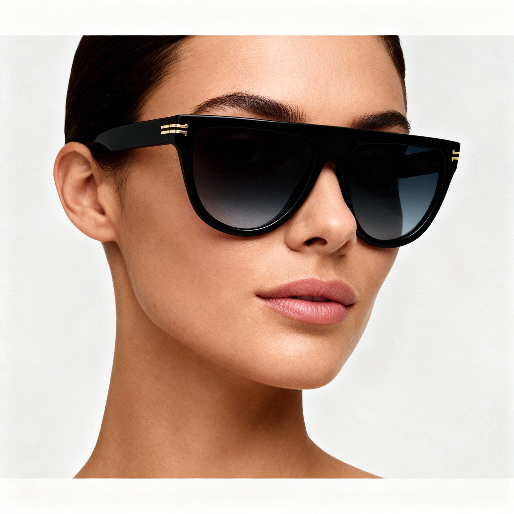 Marc Jacobs MJ 1069/S Classic Women's Black Acetate Dark Grey Shaded Non-Polarized Sunglasses 55mm, Photo 4