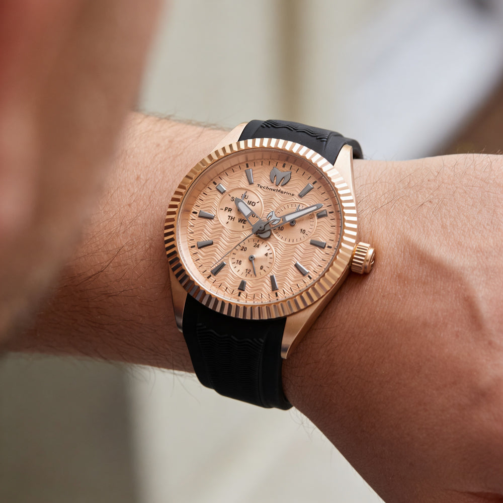 Reloj Technomarine Sea-Dream TM-719026 de cuarzo para hombre, de acero inoxidable negro, resistente al agua, brilla en la oscuridad, 42 mm