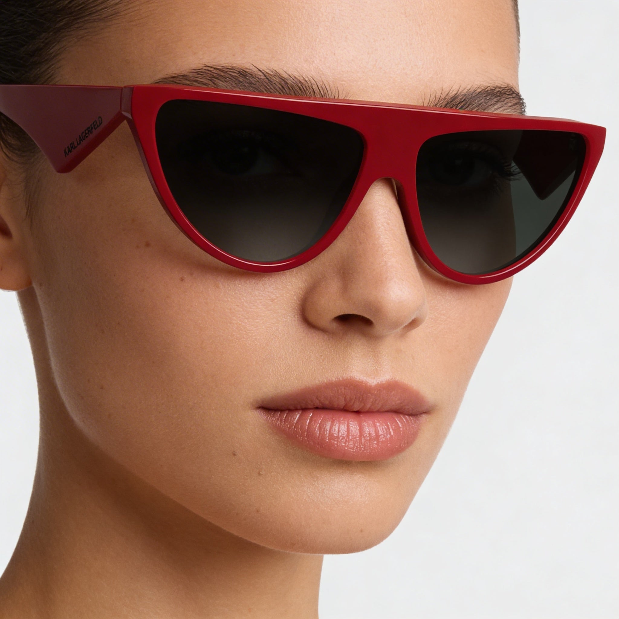 KARL LAGERFELD Kl6185s Gafas de sol de mujer rojas de protección UV con montura de plástico de ojos de gato y lentes de policarbonato, Talla L, Photo 4