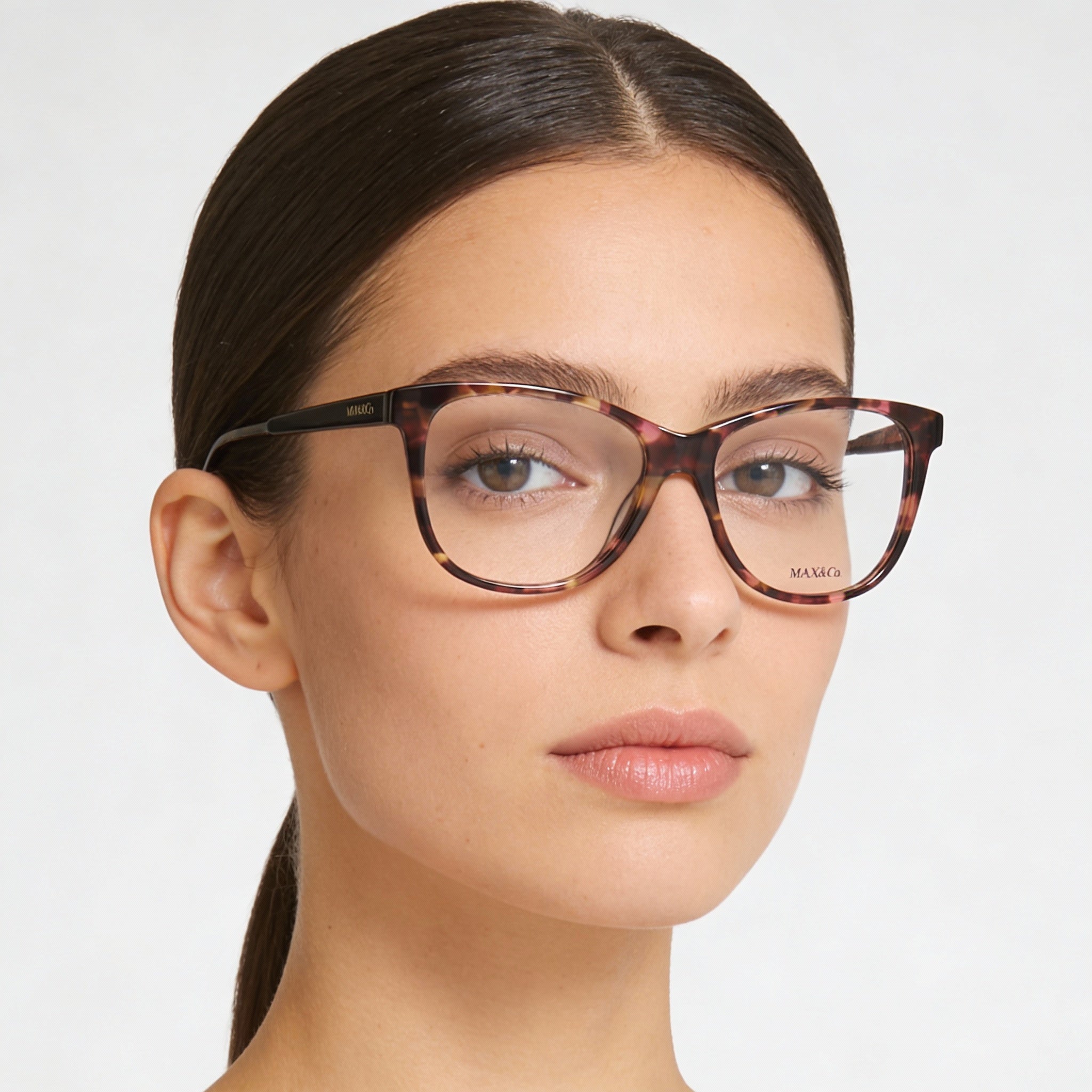 Max & Co. Modern Women's Havana Plastic Frame Eyeglasses with Clear Non Polarized Lenses 54-16-140, Photo 4