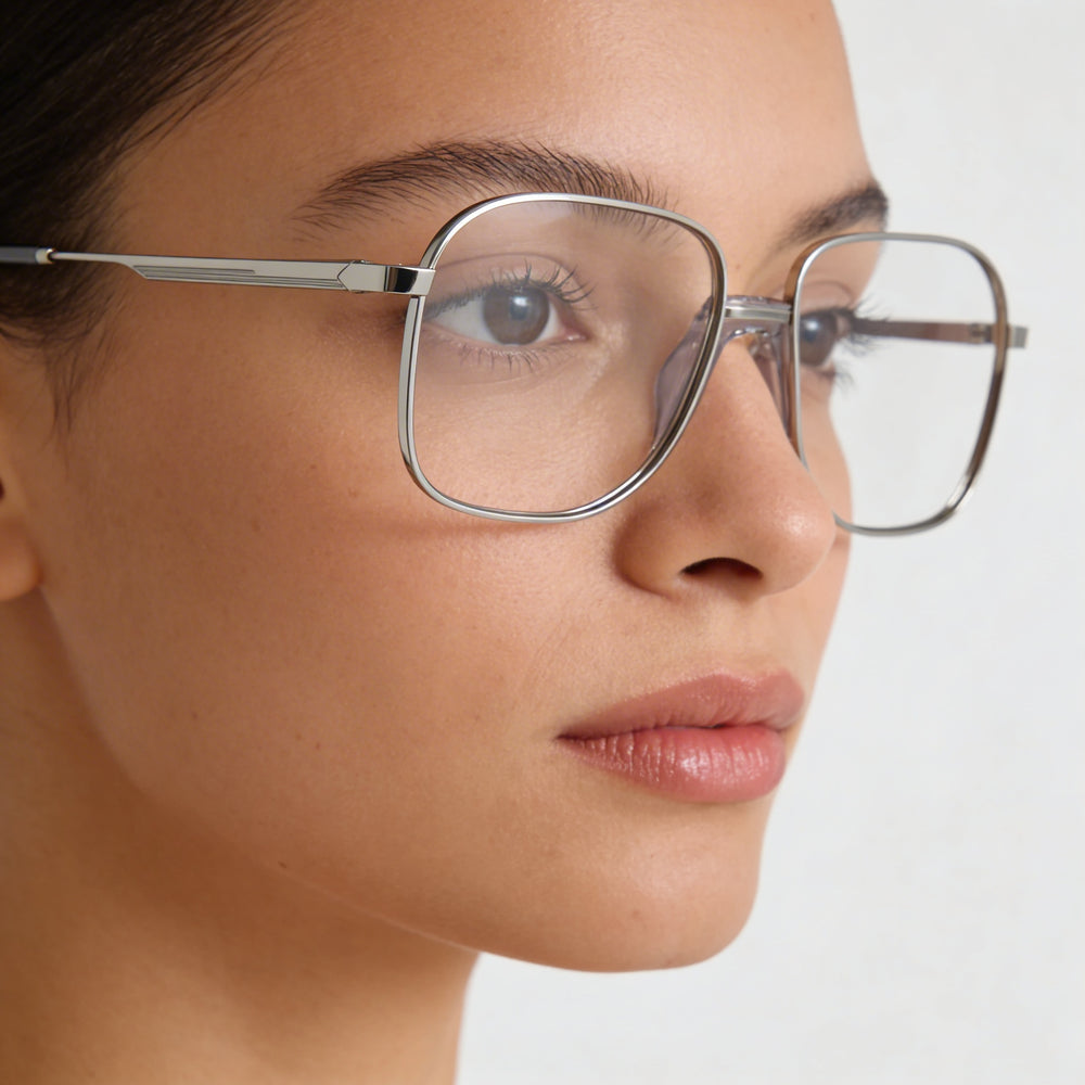Victoria Beckham Modern VB2134 Women's Eyewear featuring Silver Metal Frame and Silver Polycarbonate Lenses, Size 56mm