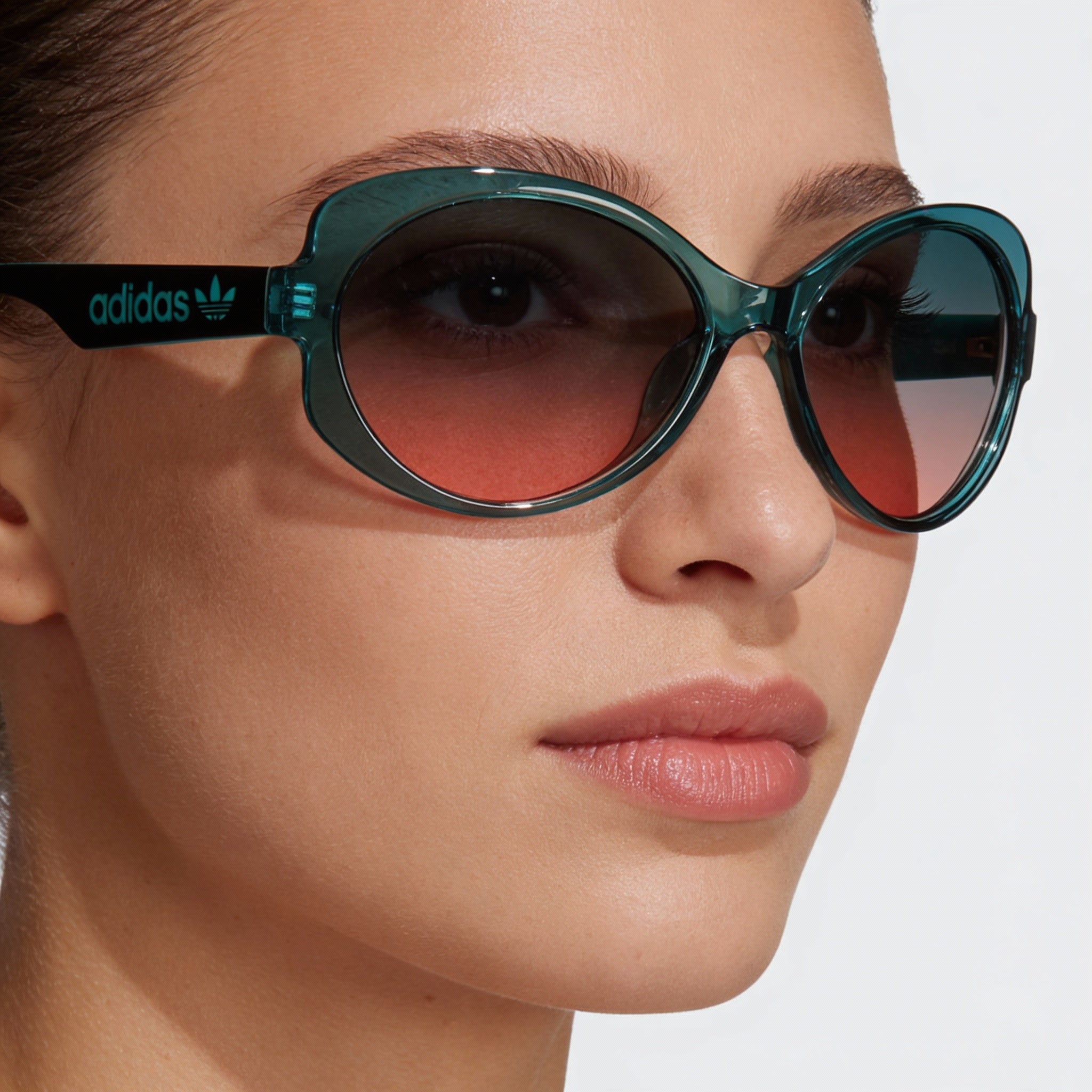 adidas Originals Contemporaneo Women's Acetate UV Protection Sunglasses Turquoise Black Blue Gradient 56mm, Photo 4