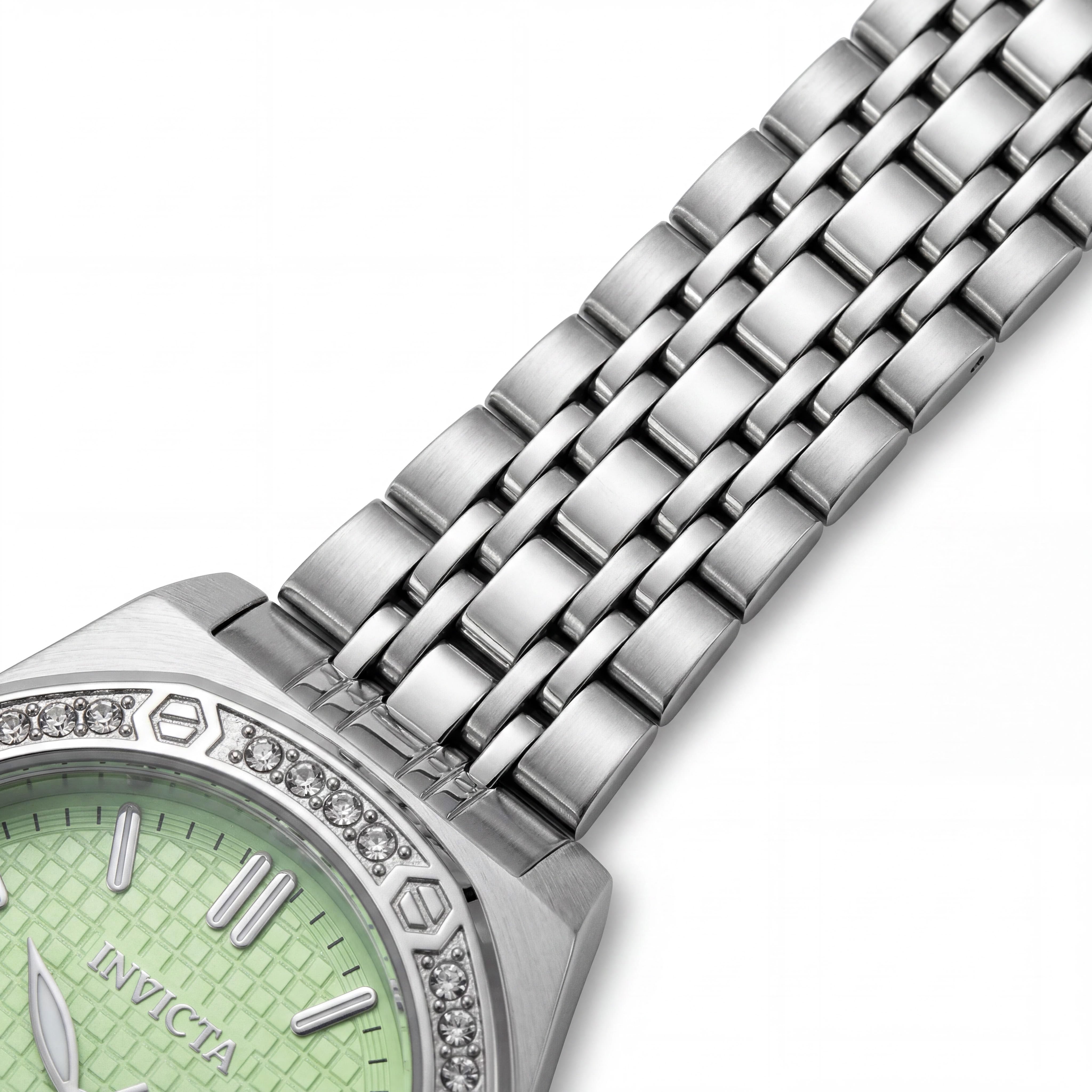 Invicta Wildflower 69374 Women's 33mm Silver Stainless Steel Bracelet Quartz Watch with Green Dial, Photo 3