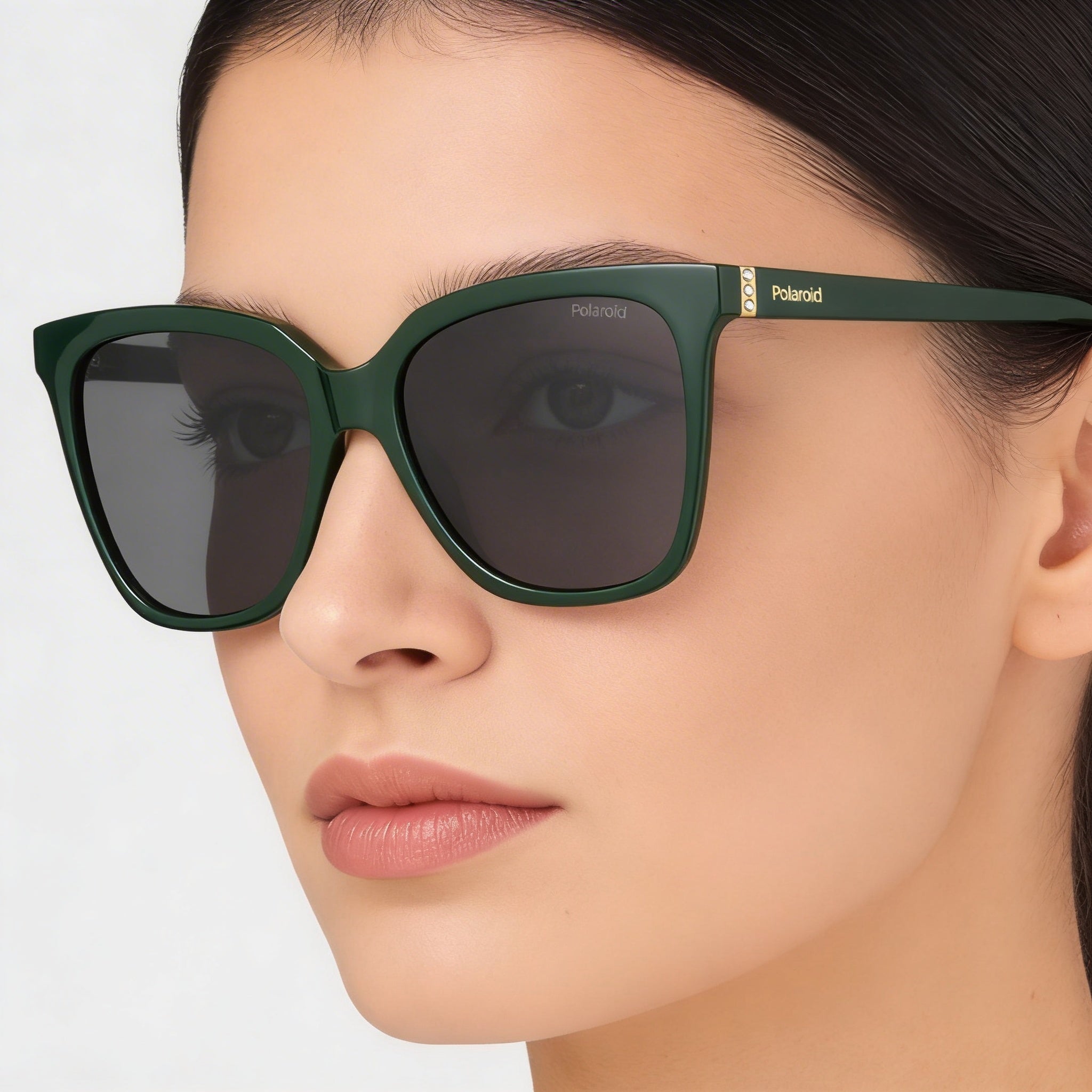 Polaroid Eyewear Essential Women's Green Grey Polycarbonate 55mm Sunglasses with Grey UV 400 Lenses, Photo 6