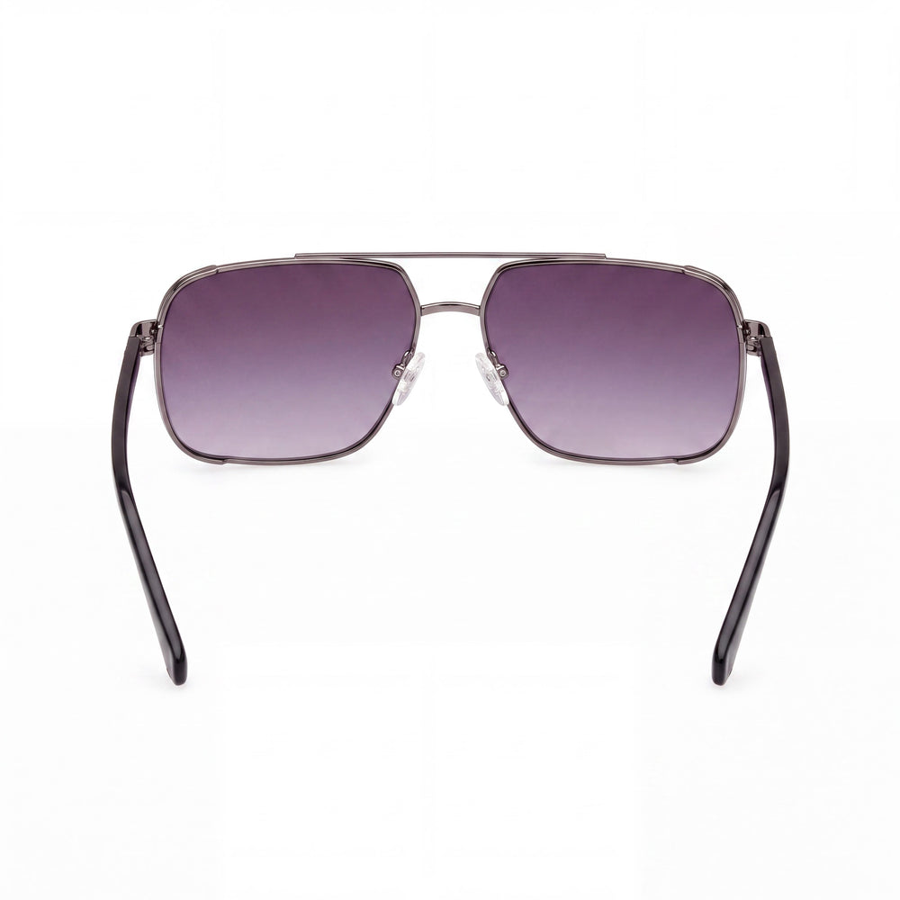 GUESS Women's GU00119 Stefan Navigator Metal Sunglasses Shiny Gunmetal Gradient Smoke UV Protection 58-14-140mm