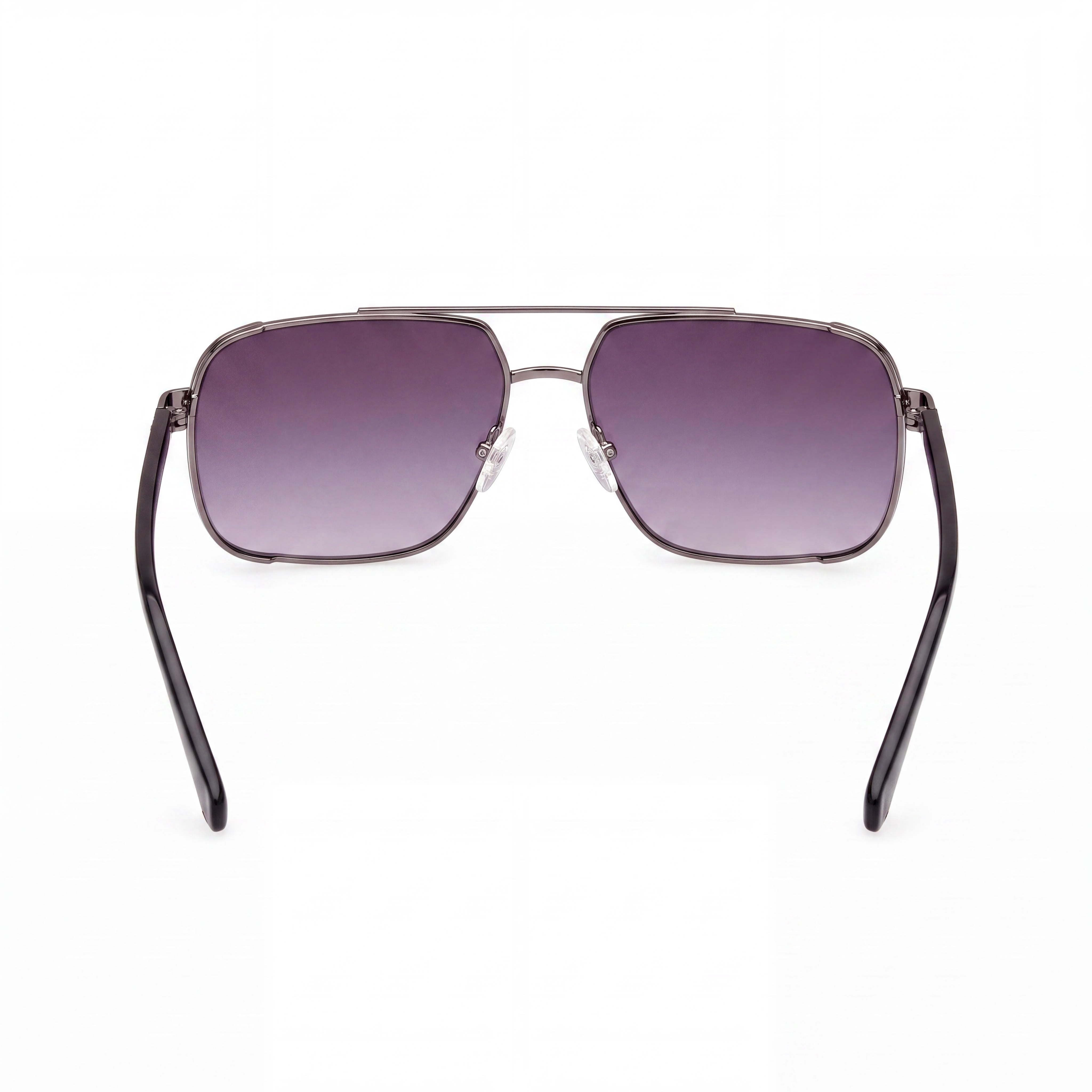 Gafas de sol de metal Stefan Navigator para mujer GUESS, gunmetal brillante, efecto degradado humo, protección UV 58-14-140 mm, Photo 3