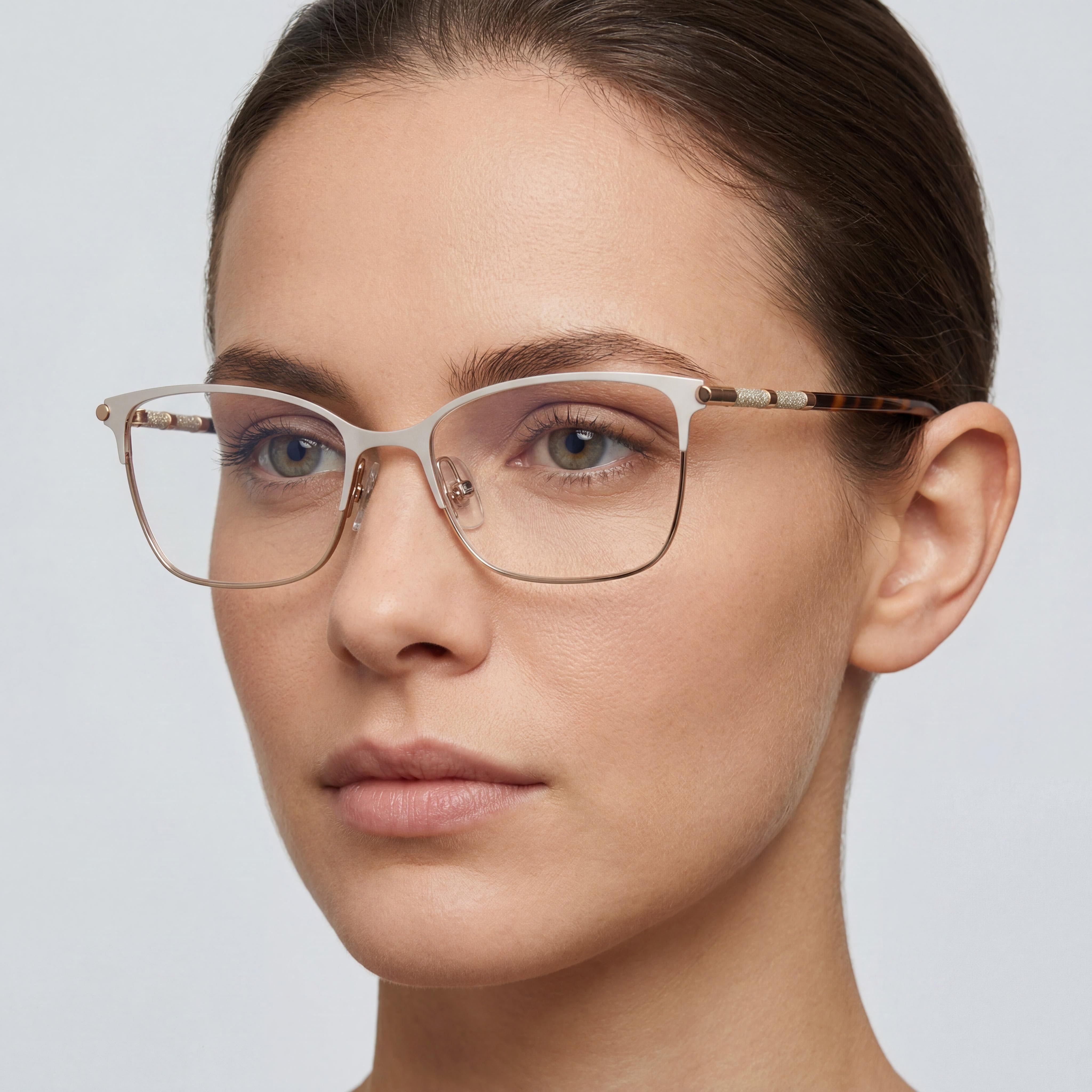 Carolina Herrera Classic Eyeglasses for Women, featuring Gold Pink Metal Frame and 54mm Lens Width, Photo 4