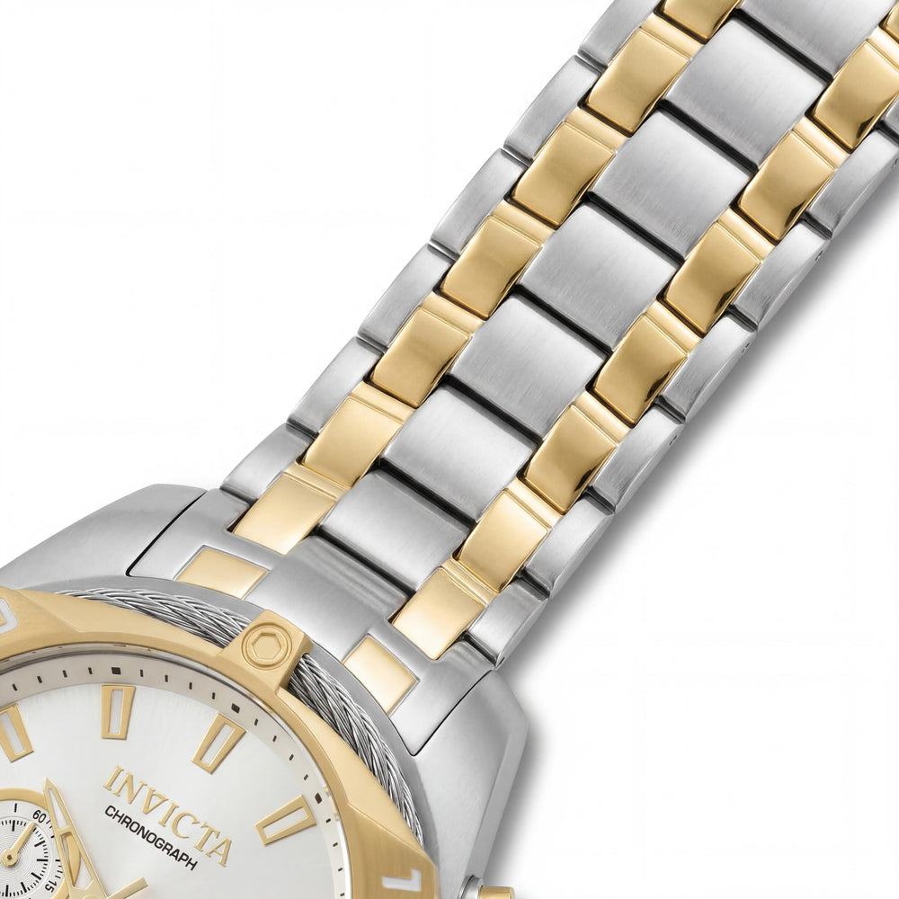Reloj de cuarzo cronógrafo Invicta Bolt 34126 para hombre con caja de acero inoxidable de 50 mm y esfera plateada