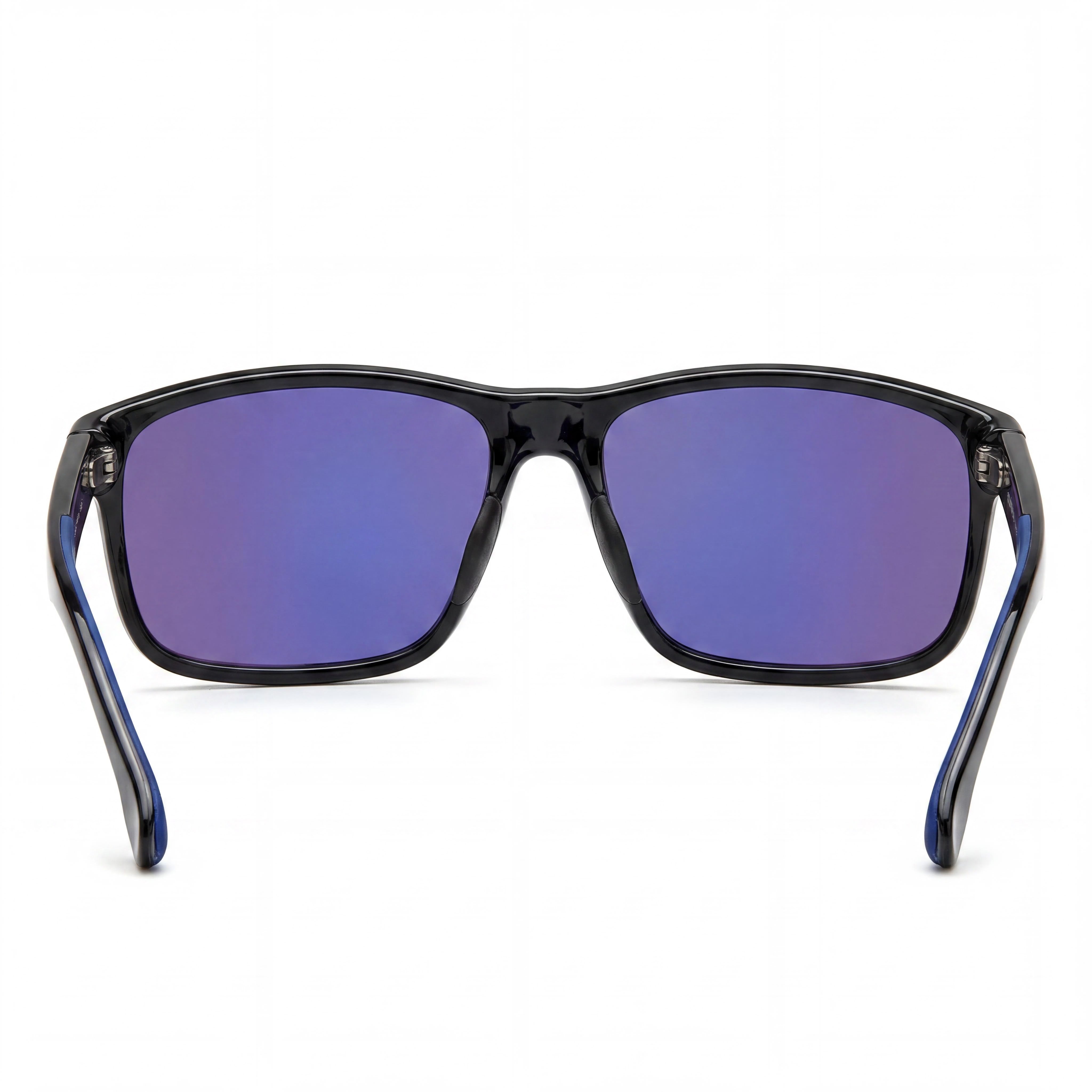 Gafas de sol unisex casuales CARRERA con montura de poliamida negra y azul, lentes no polarizadas multicapa azules de protección UV 54 mm, Photo 3