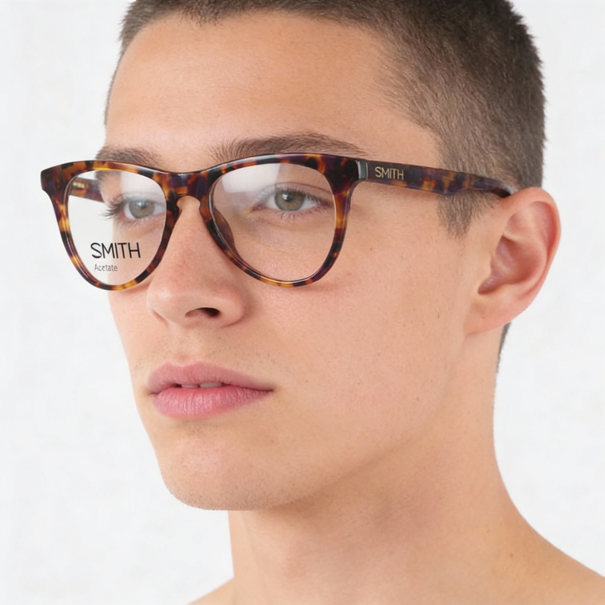 Gafas unisex Smith Logan Tl4 de acetato, montura completa ovalada, color habano violeta, lentes transparentes, 51 mm, Photo 4